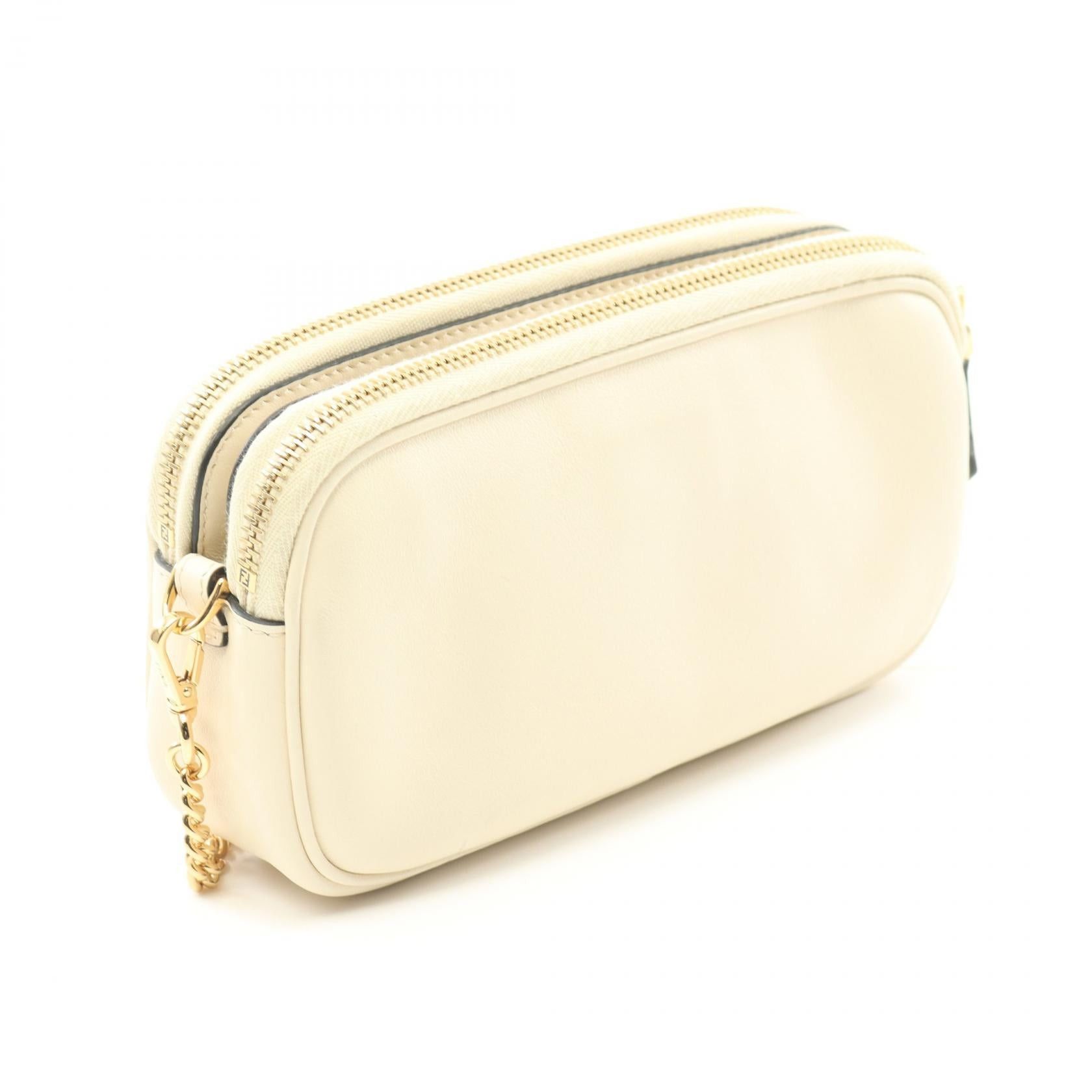 Fendi Fendi Easy Baguette Chain Shoulder Bag Leather Off White Black Size ONE SIZE - 2 Thumbnail