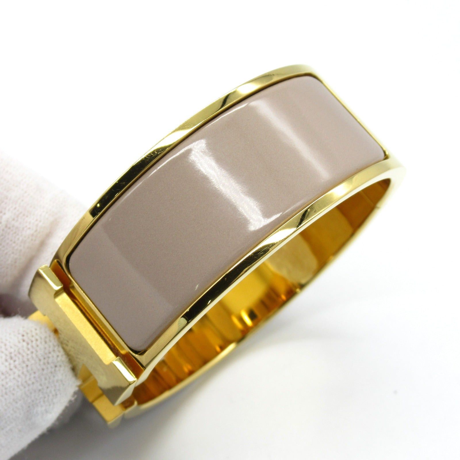 Hermes Hermes H Bangle Gm Gp (Gold Plated) Beige Size ONE SIZE - 4 Thumbnail