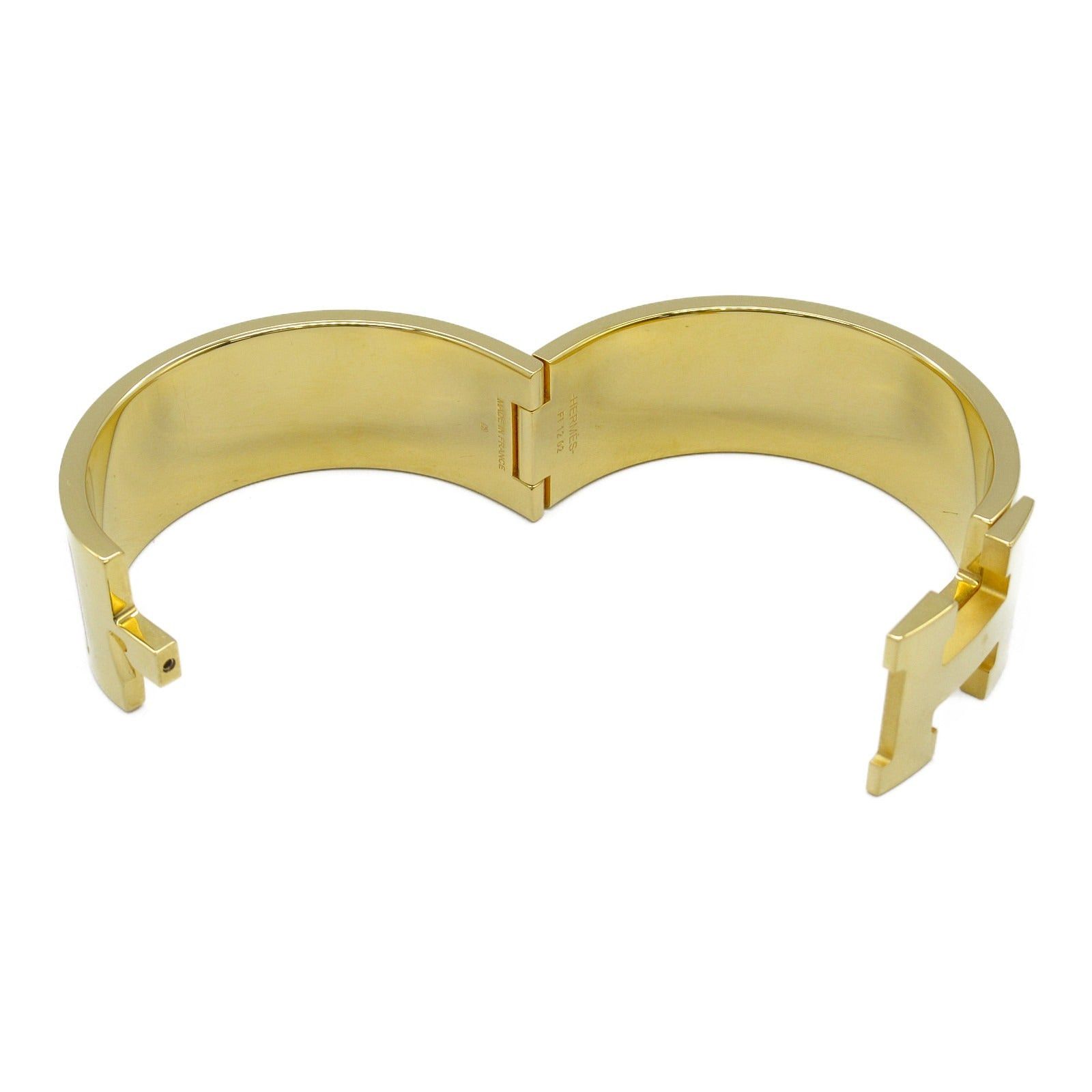 Hermes Hermes H Bangle Gm Gp (Gold Plated) Beige Size ONE SIZE - 3 Thumbnail