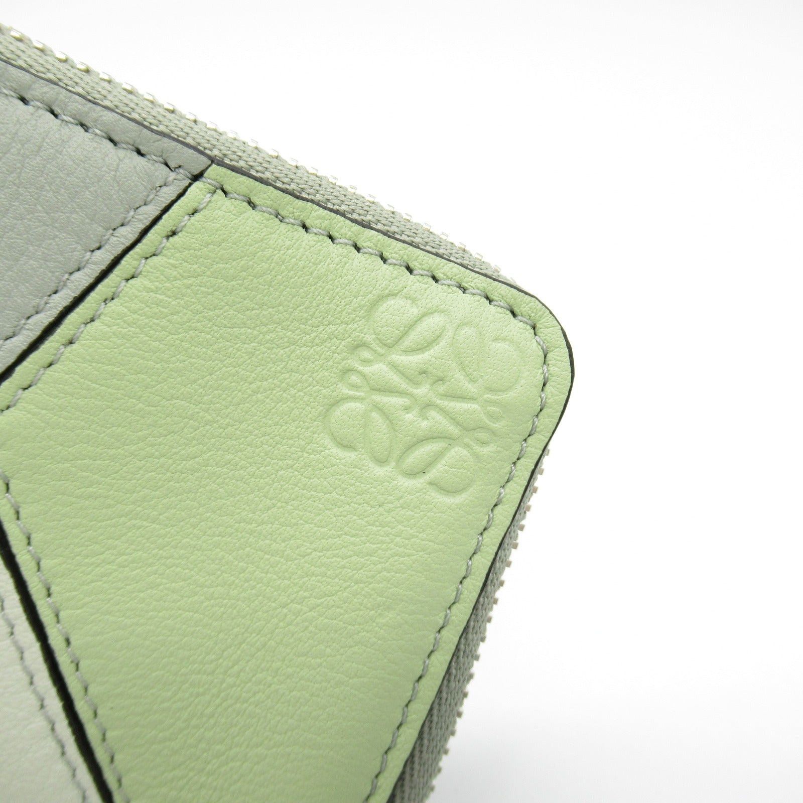 Loewe Loewe Puzzle Coin Purse Leather Green Light Green/Gray Size ONE SIZE - 9 Thumbnail