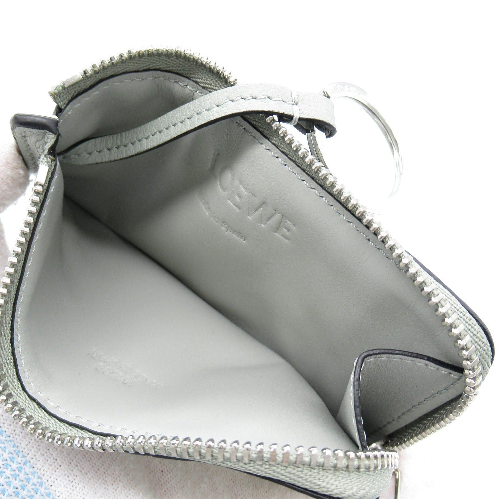 Loewe Loewe Puzzle Coin Purse Leather Green Light Green/Gray Size ONE SIZE - 5 Thumbnail