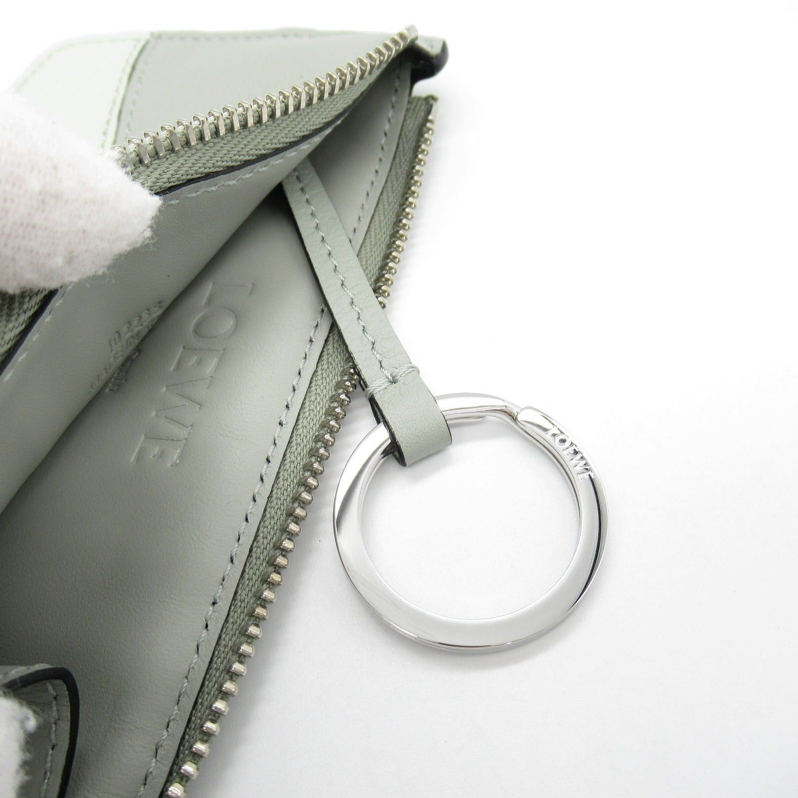 Loewe Loewe Puzzle Coin Purse Leather Green Light Green/Gray Size ONE SIZE - 7 Thumbnail