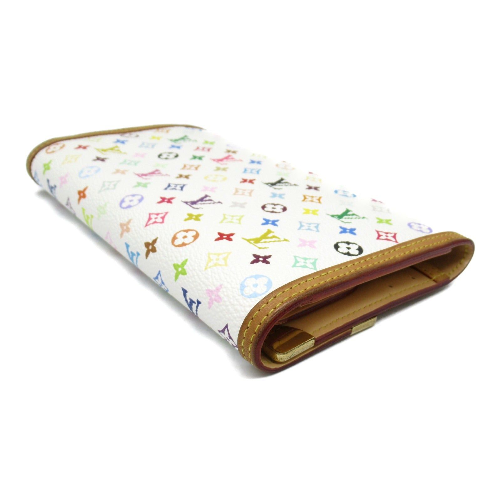 Louis Vuitton Louis Vuitton Porto Tresor International Trifold Long Wallet Leather Monogram Multicolor White Bron Size ONE SIZE - 4 Thumbnail