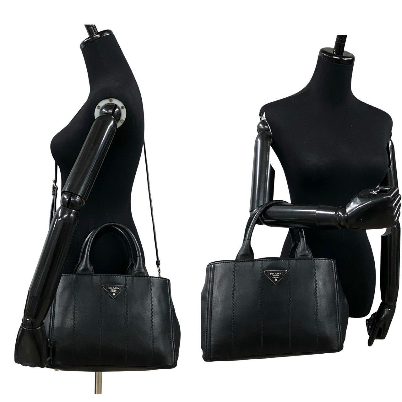 Prada Prada Shoulder Bag Black Leather Size ONE SIZE - 2 Thumbnail