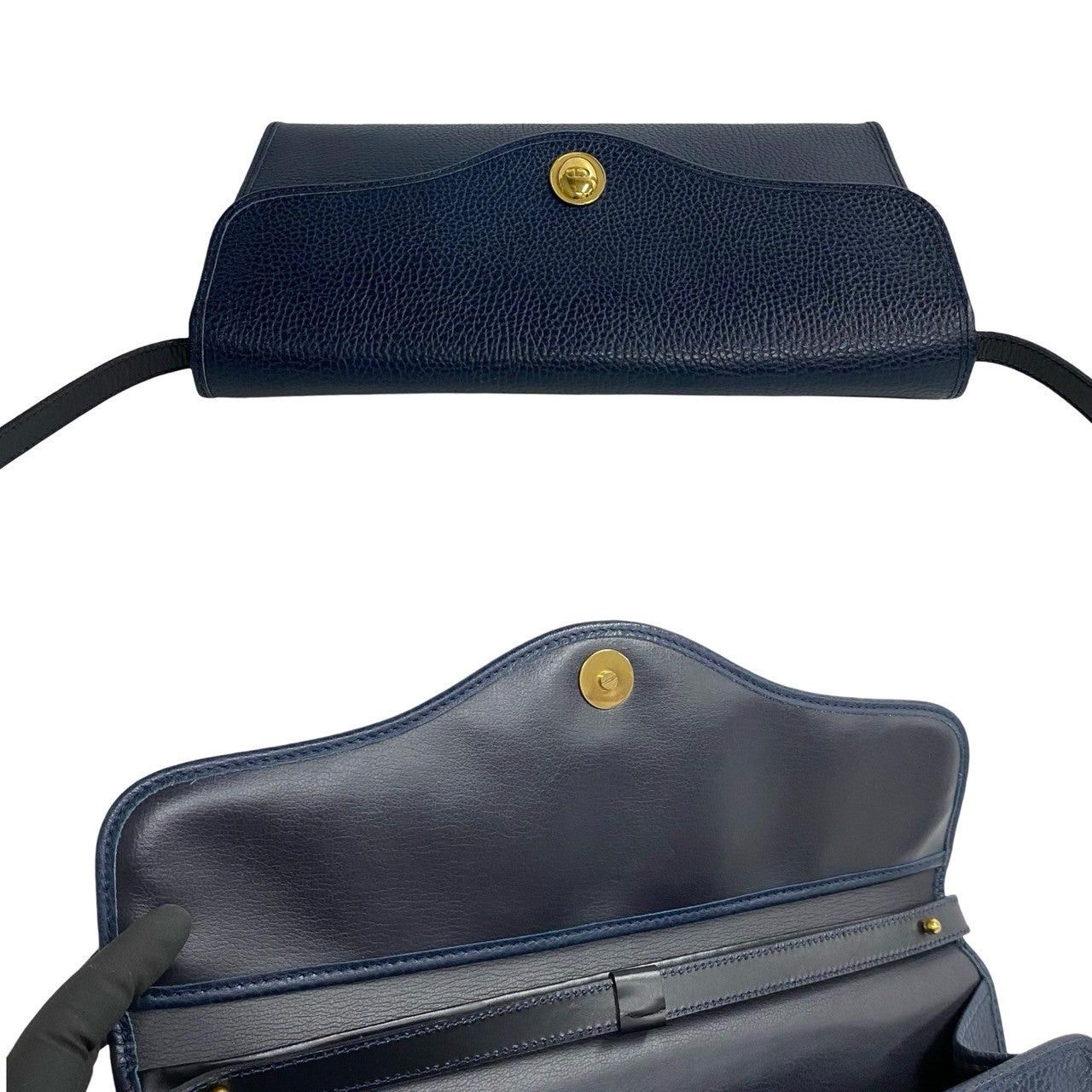 Dior Dior Shoulder Bag Navy Leather Size ONE SIZE - 8 Thumbnail