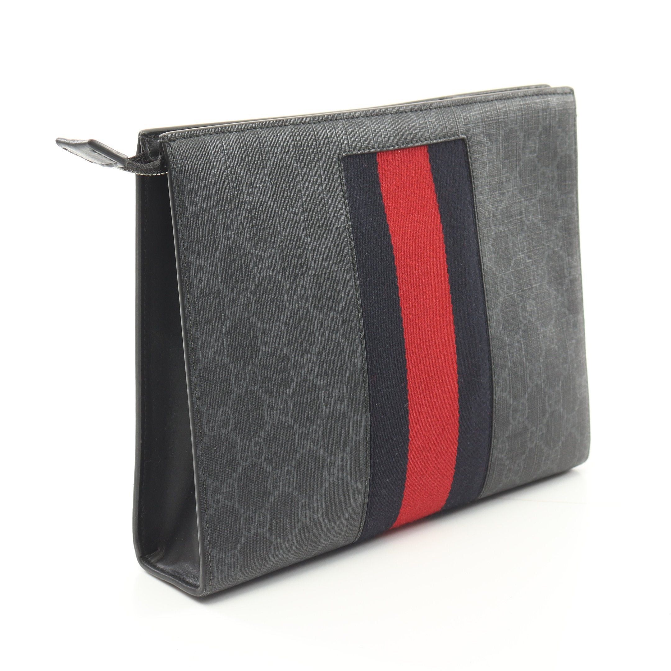 Gucci Gucci Gg Supreme Webbing Line Clutch Bag Leather Black Multicolor Size ONE SIZE - 2 Thumbnail