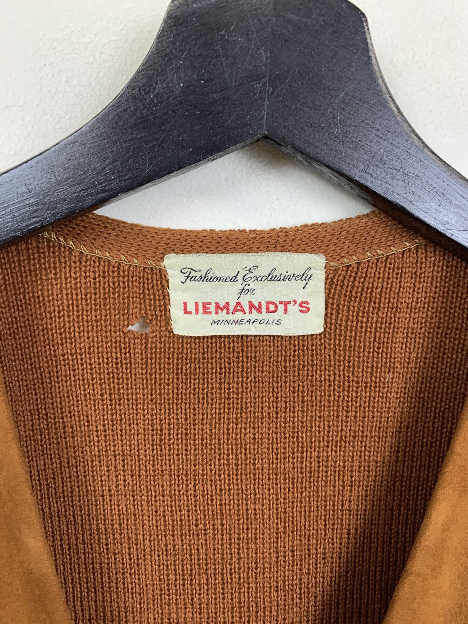 Leather Vintage 1980s Suede Front Tunic Vest Pure Wool Size M Size US M / EU 48-50 / 2 - 2 Thumbnail