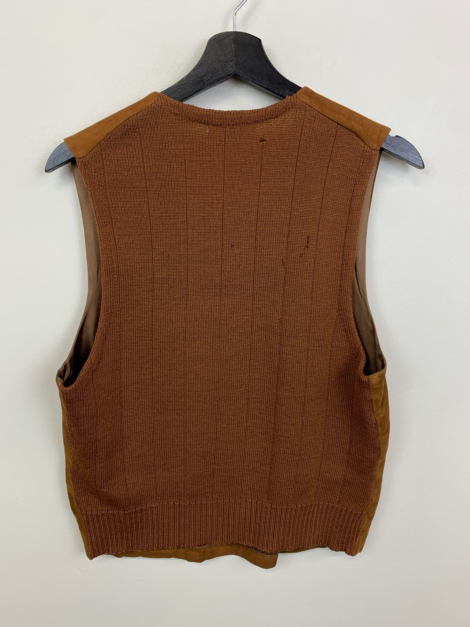 Leather Vintage 1980s Suede Front Tunic Vest Pure Wool Size M Size US M / EU 48-50 / 2 - 3 Thumbnail