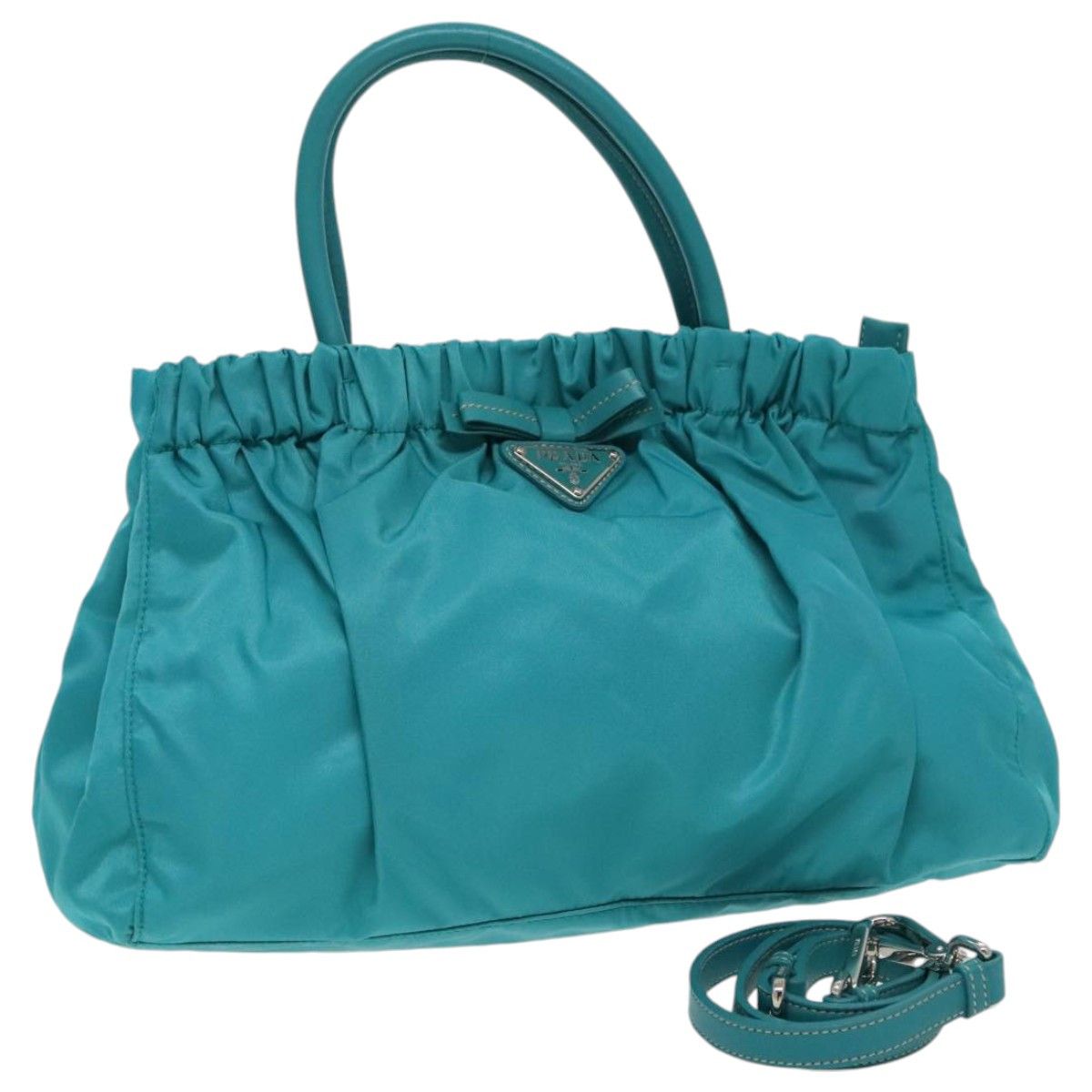 Prada Re-Nylon Turquoise Synthetic Handbag (Pre-Owned) Size ONE SIZE - 20 Thumbnail