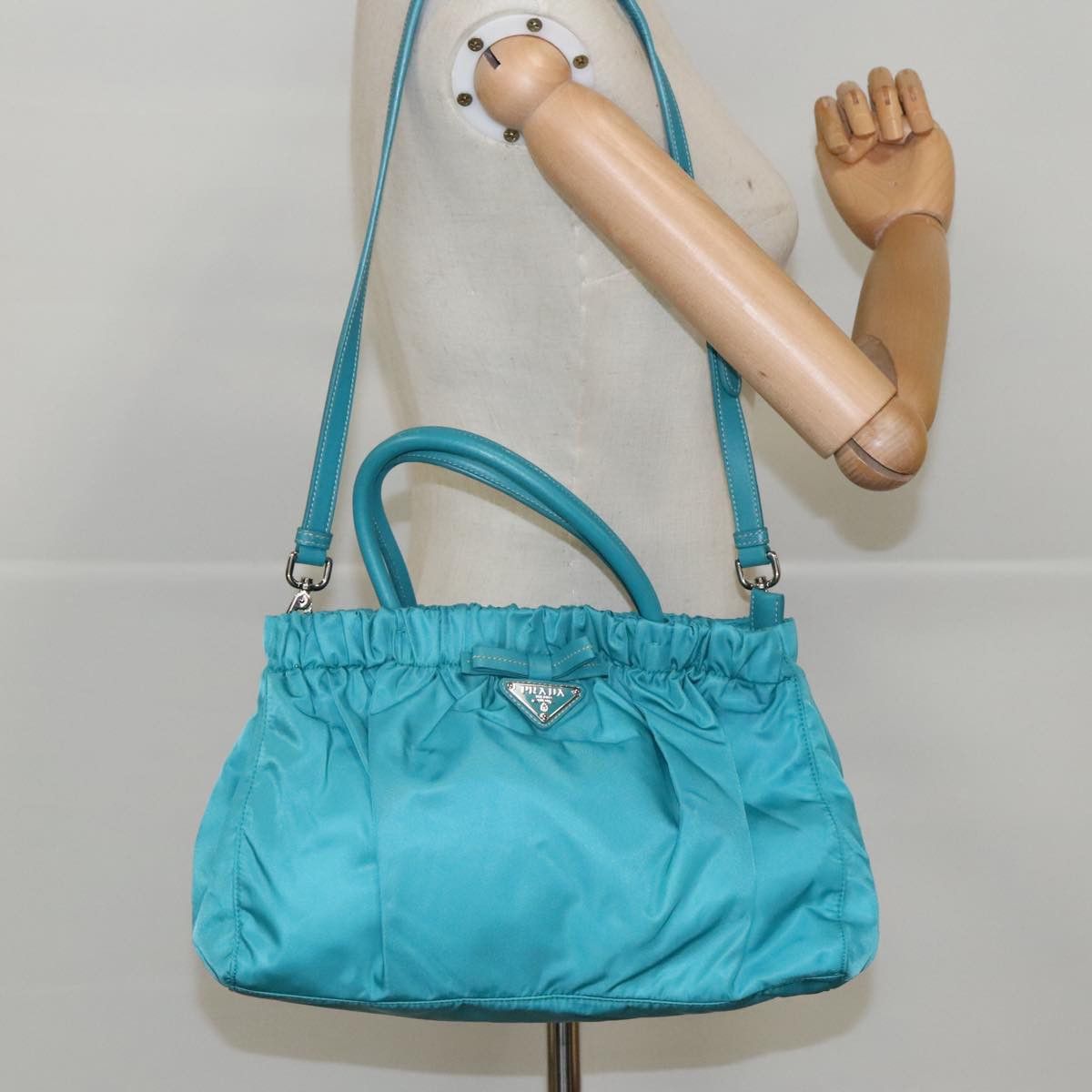 Prada Re-Nylon Turquoise Synthetic Handbag (Pre-Owned) Size ONE SIZE - 18 Thumbnail