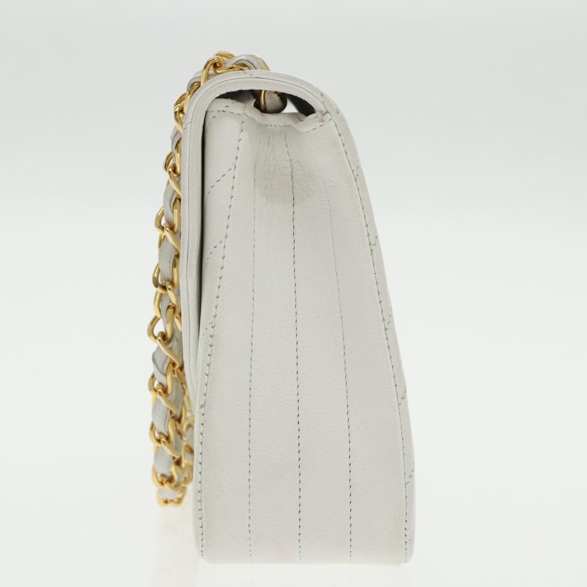 Chanel Demi Lune White Leather Shoulder Bag (Pre-Owned) Size ONE SIZE - 3 Thumbnail