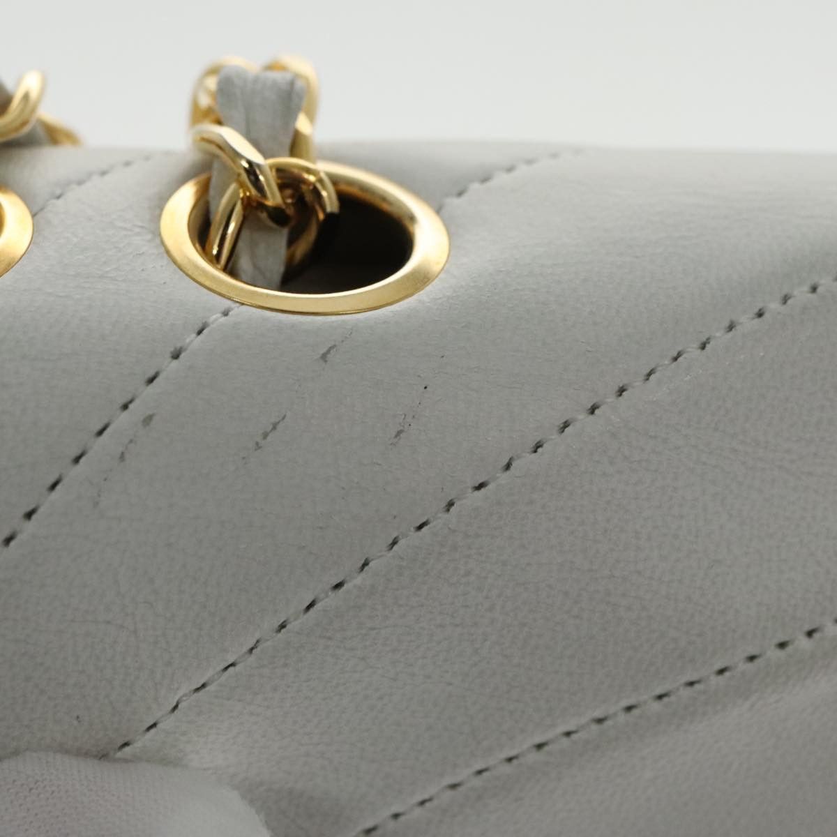 Chanel Demi Lune White Leather Shoulder Bag (Pre-Owned) Size ONE SIZE - 12 Thumbnail