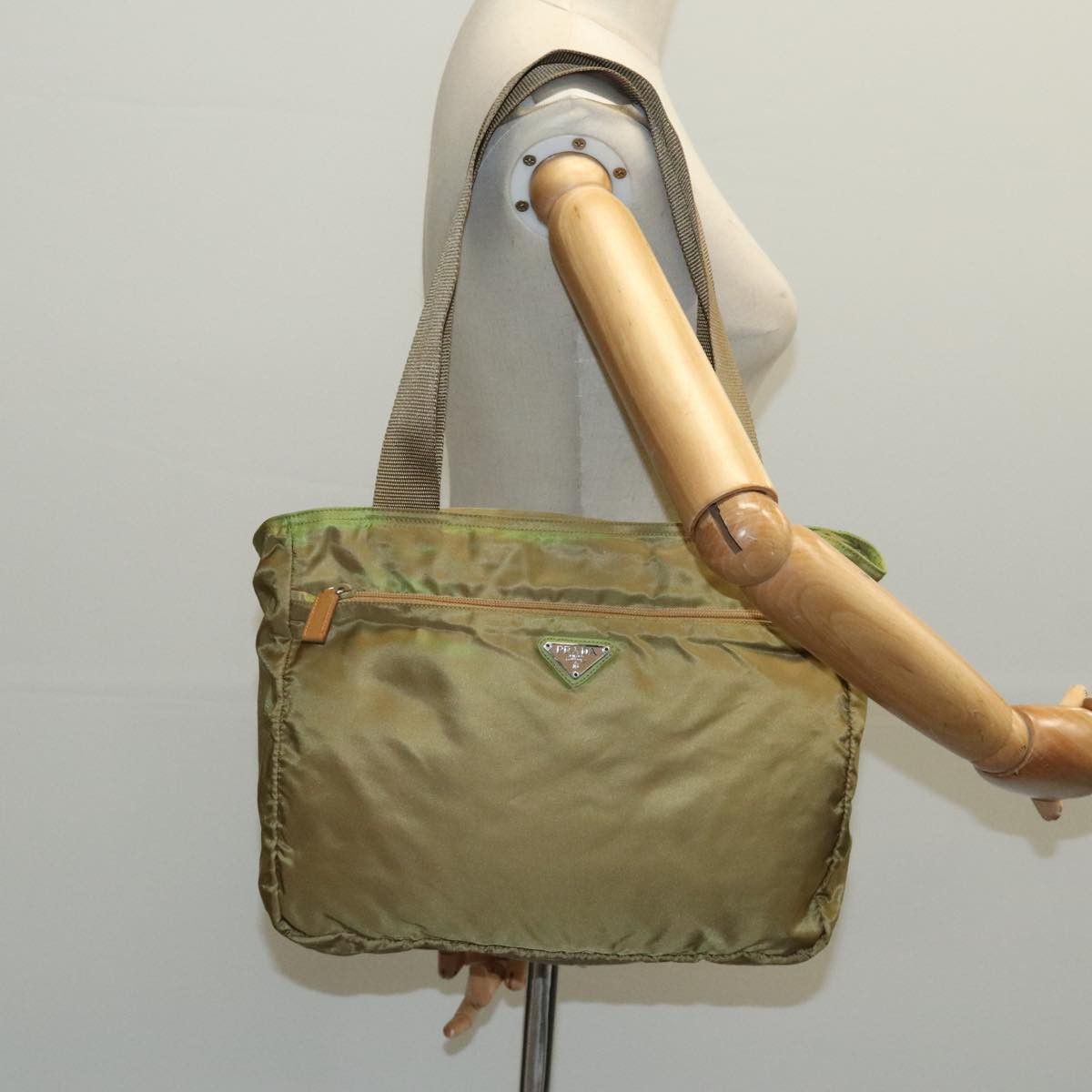 Prada Tessuto Khaki Synthetic Tote Bag (Pre-Owned) Size ONE SIZE - 11 Thumbnail