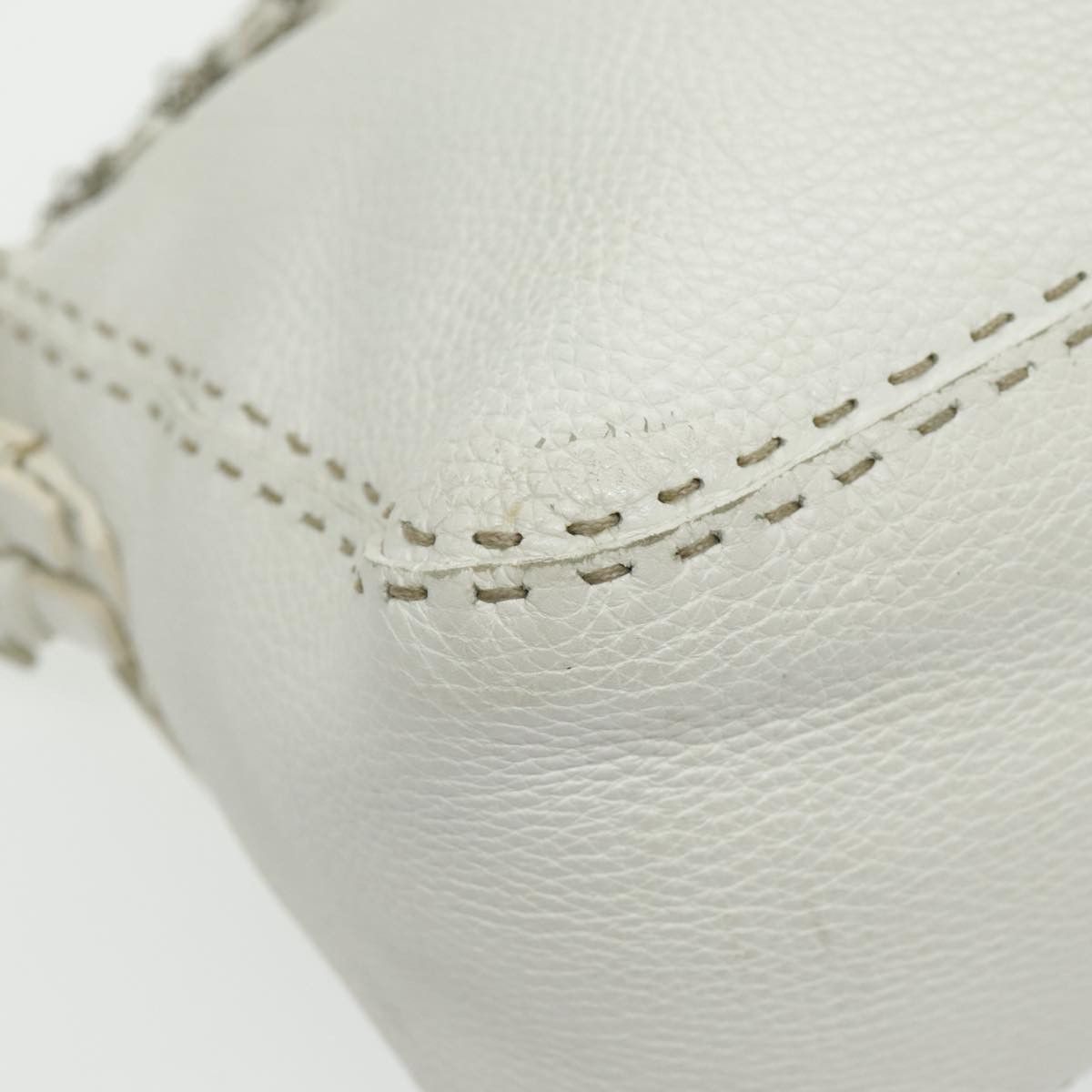 Fendi Selleria White Leather Handbag (Pre-Owned) Size ONE SIZE - 11 Thumbnail