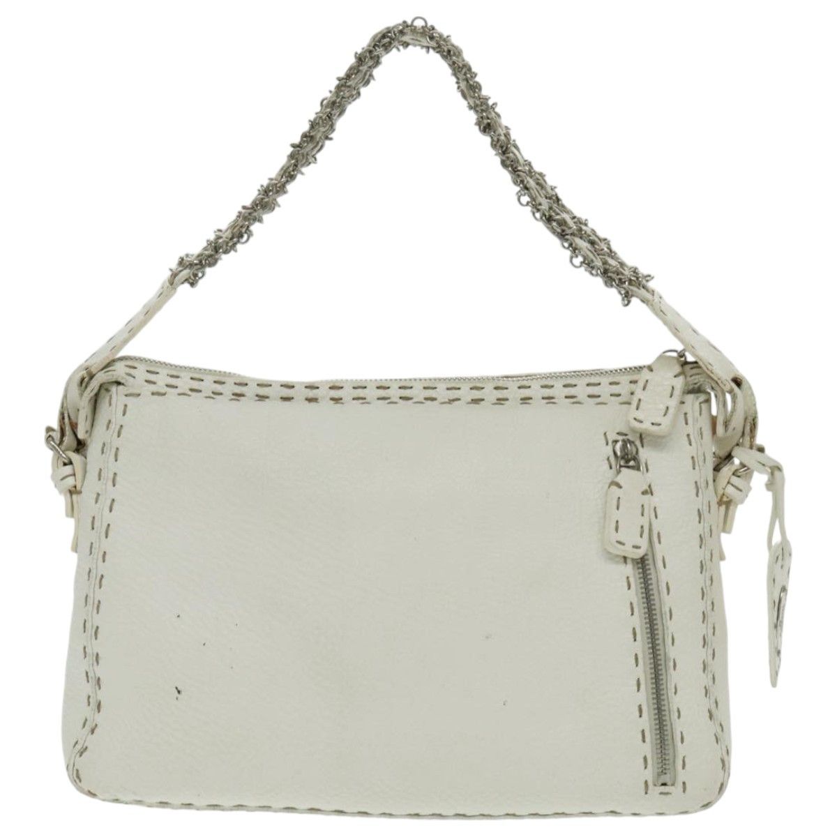 Fendi Selleria White Leather Handbag (Pre-Owned) Size ONE SIZE - 3 Thumbnail