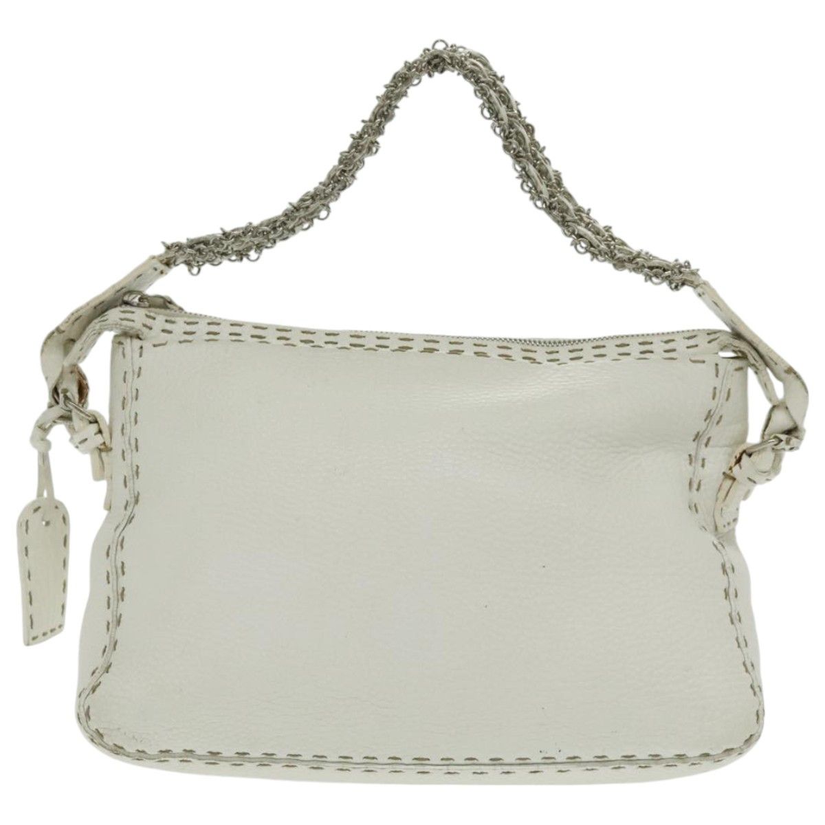 Fendi Selleria White Leather Handbag (Pre-Owned) Size ONE SIZE - 2 Thumbnail