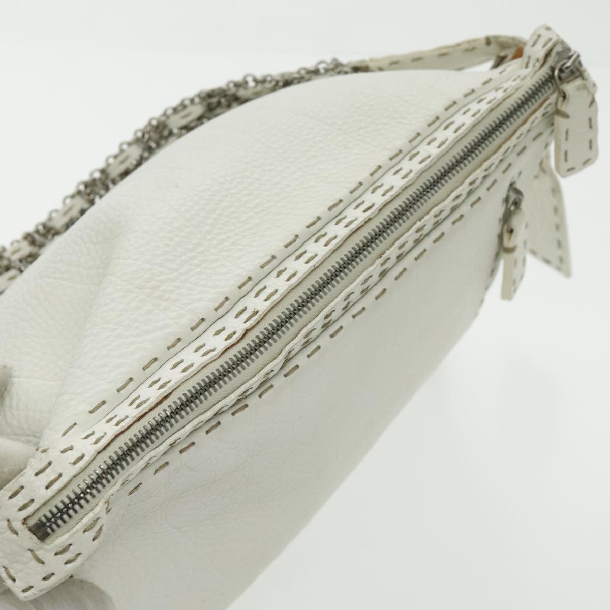 Fendi Selleria White Leather Handbag (Pre-Owned) Size ONE SIZE - 7 Thumbnail