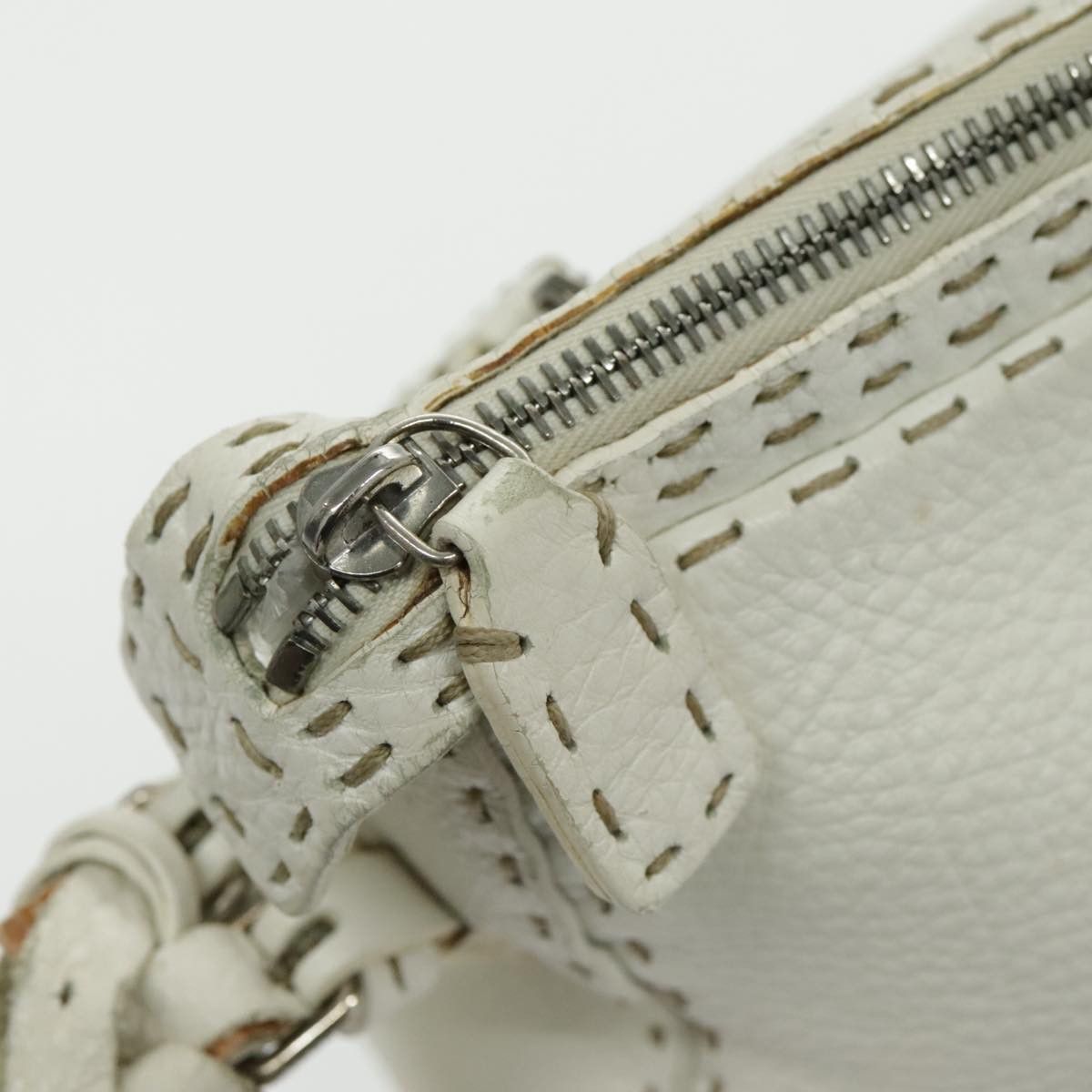 Fendi Selleria White Leather Handbag (Pre-Owned) Size ONE SIZE - 16 Thumbnail