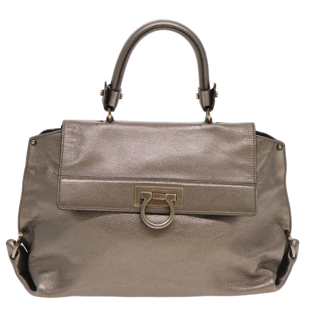 Salvatore Ferragamo Gancini Gold Leather Handbag (Pre-Owned) Size ONE SIZE - 2 Thumbnail
