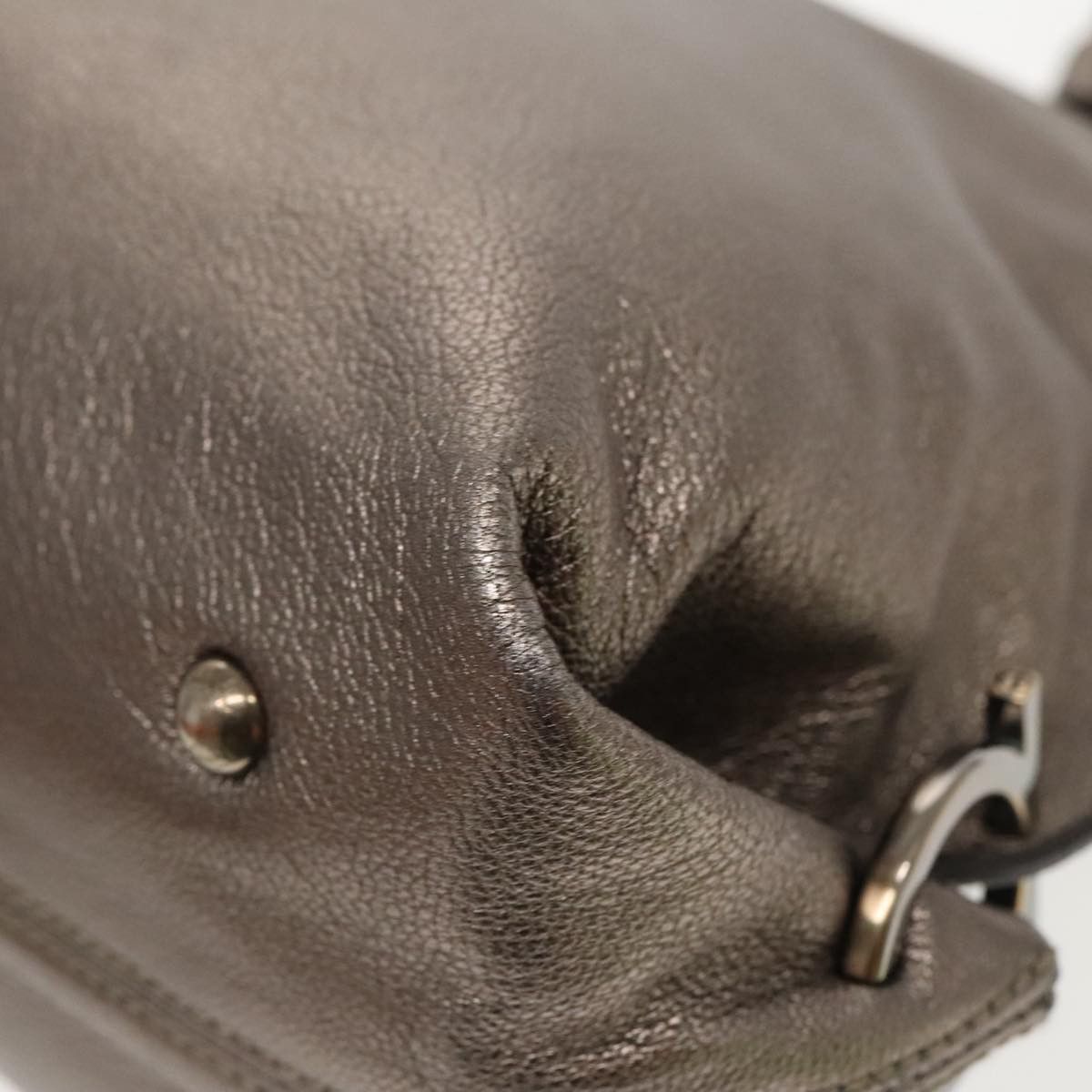 Salvatore Ferragamo Gancini Gold Leather Handbag (Pre-Owned) Size ONE SIZE - 12 Thumbnail