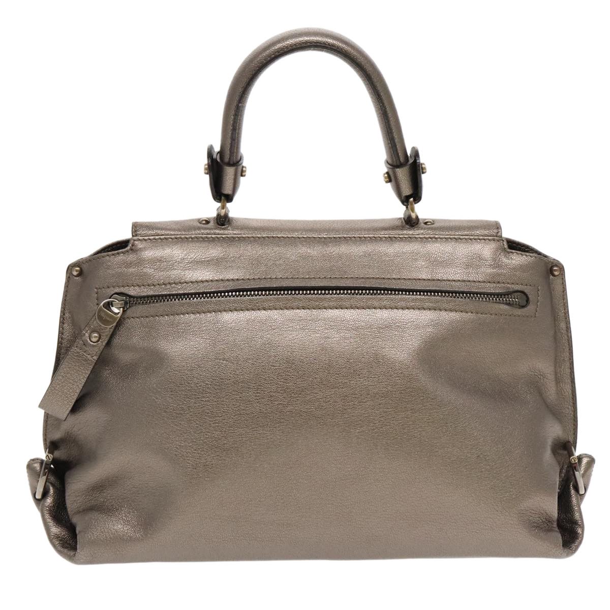 Salvatore Ferragamo Gancini Gold Leather Handbag (Pre-Owned) Size ONE SIZE - 3 Thumbnail