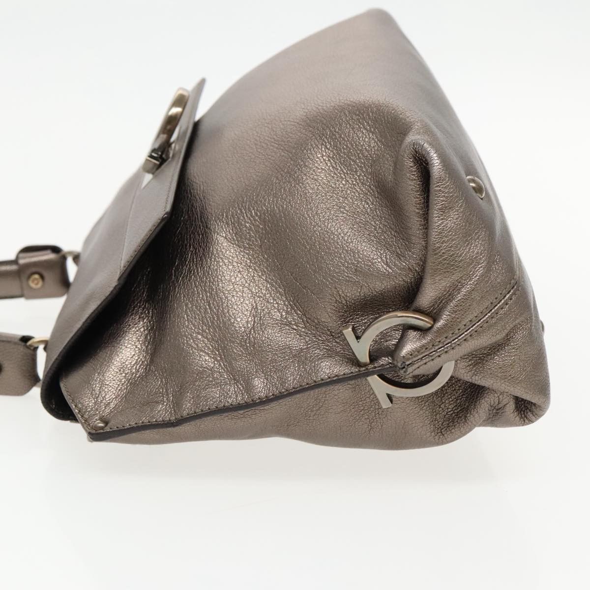 Salvatore Ferragamo Gancini Gold Leather Handbag (Pre-Owned) Size ONE SIZE - 5 Thumbnail