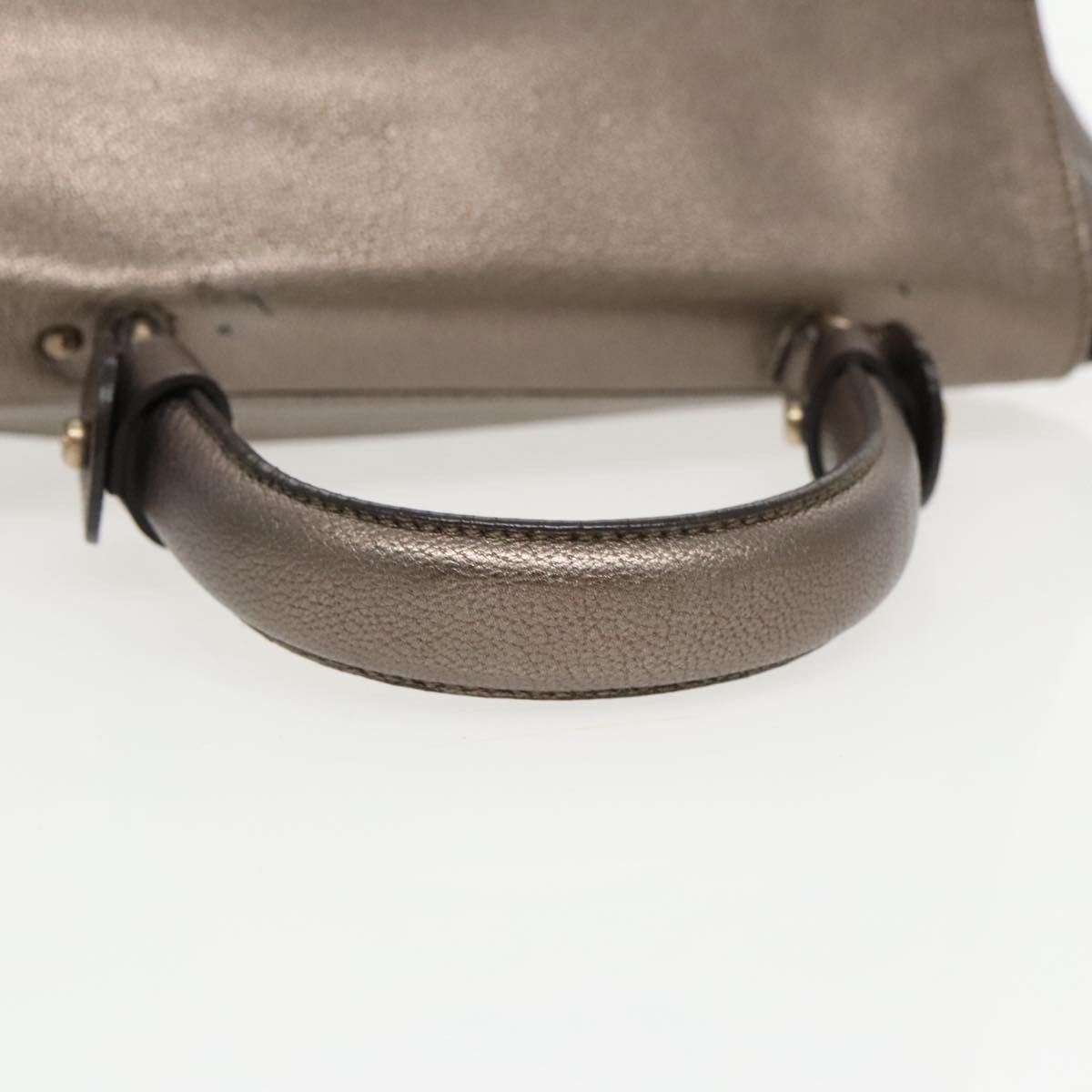 Salvatore Ferragamo Gancini Gold Leather Handbag (Pre-Owned) Size ONE SIZE - 7 Thumbnail