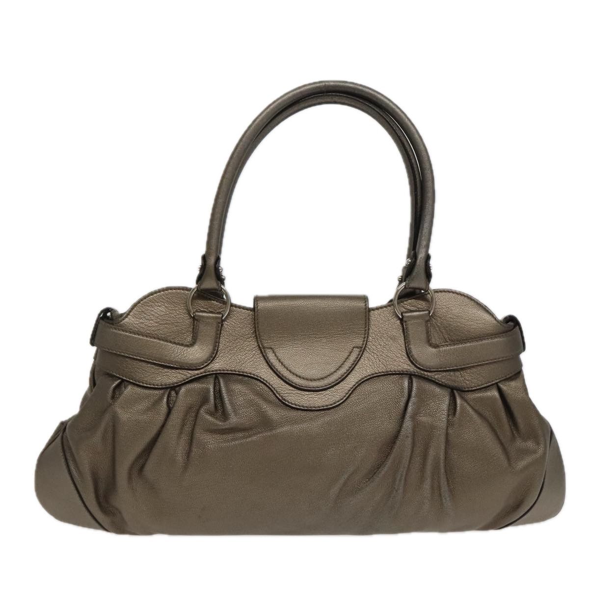 Salvatore Ferragamo Gancini Silver Leather Shopper Bag (Pre-Owned) Size ONE SIZE - 2 Thumbnail