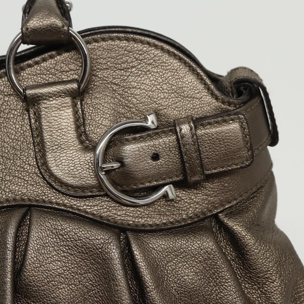 Salvatore Ferragamo Gancini Silver Leather Shopper Bag (Pre-Owned) Size ONE SIZE - 14 Thumbnail
