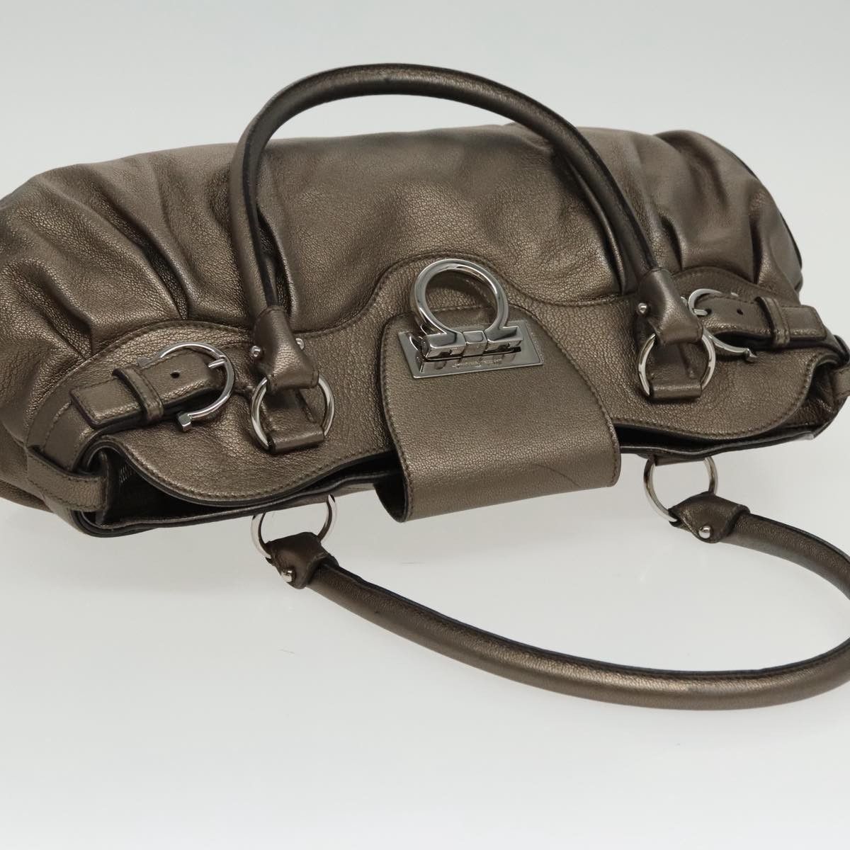Salvatore Ferragamo Gancini Silver Leather Shopper Bag (Pre-Owned) Size ONE SIZE - 5 Thumbnail