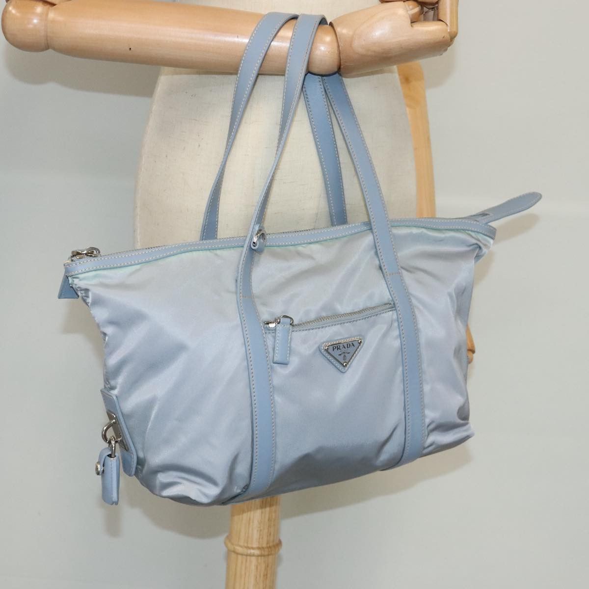 Prada Blue Synthetic Tote Bag (Pre-Owned) Size ONE SIZE - 11 Thumbnail