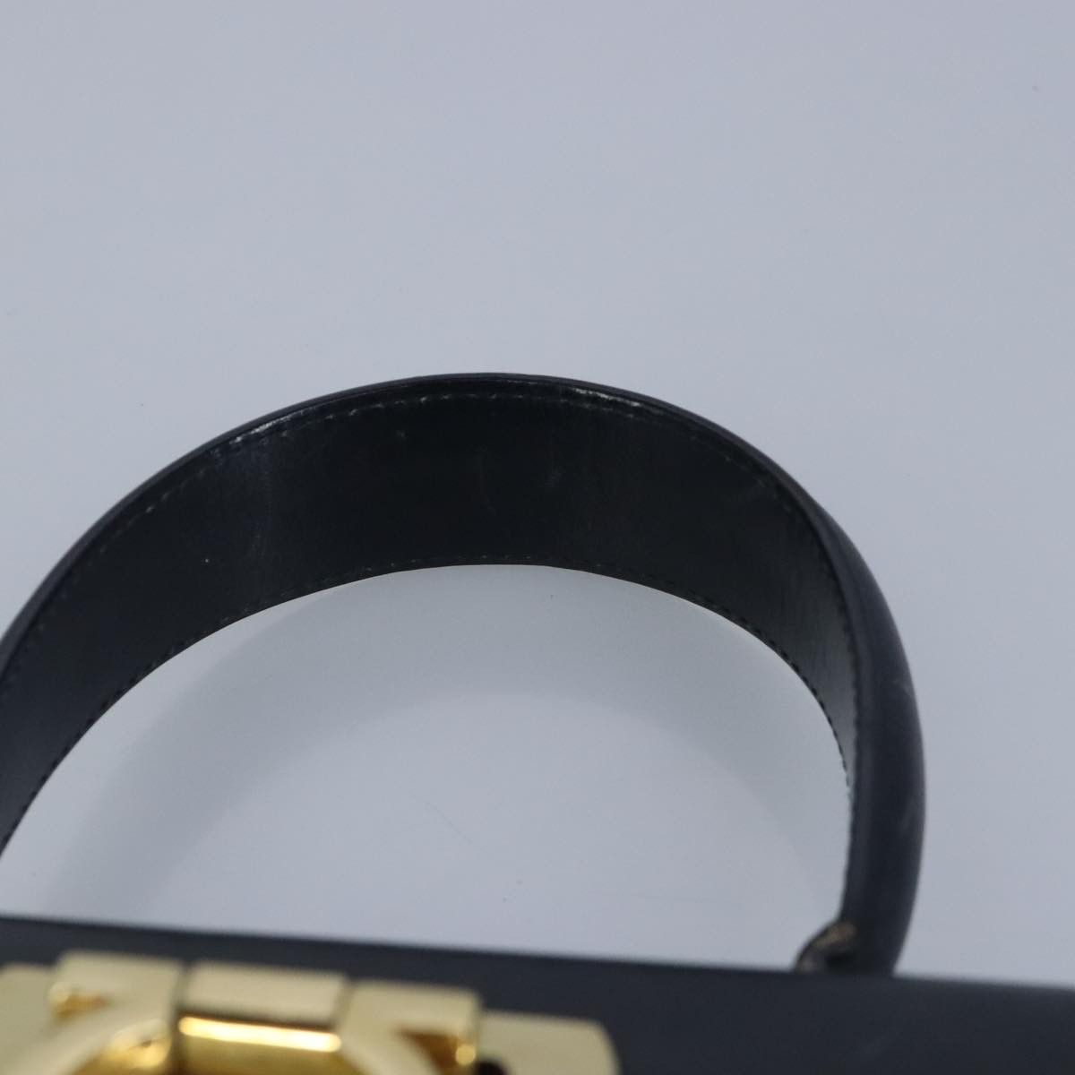 Salvatore Ferragamo Gancini Navy Leather Handbag (Pre-Owned) Size ONE SIZE - 8 Thumbnail
