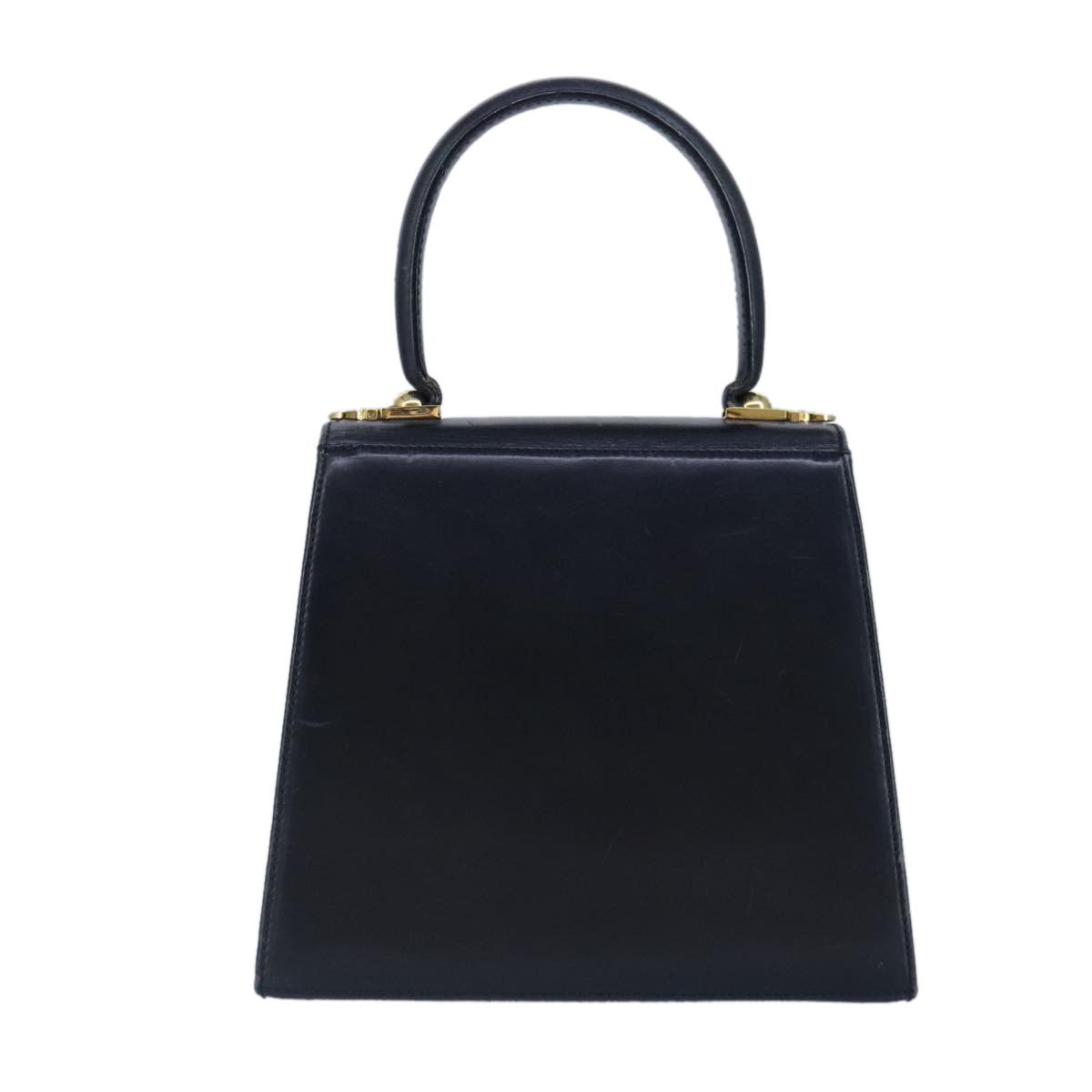 Salvatore Ferragamo Gancini Navy Leather Handbag (Pre-Owned) Size ONE SIZE - 3 Thumbnail