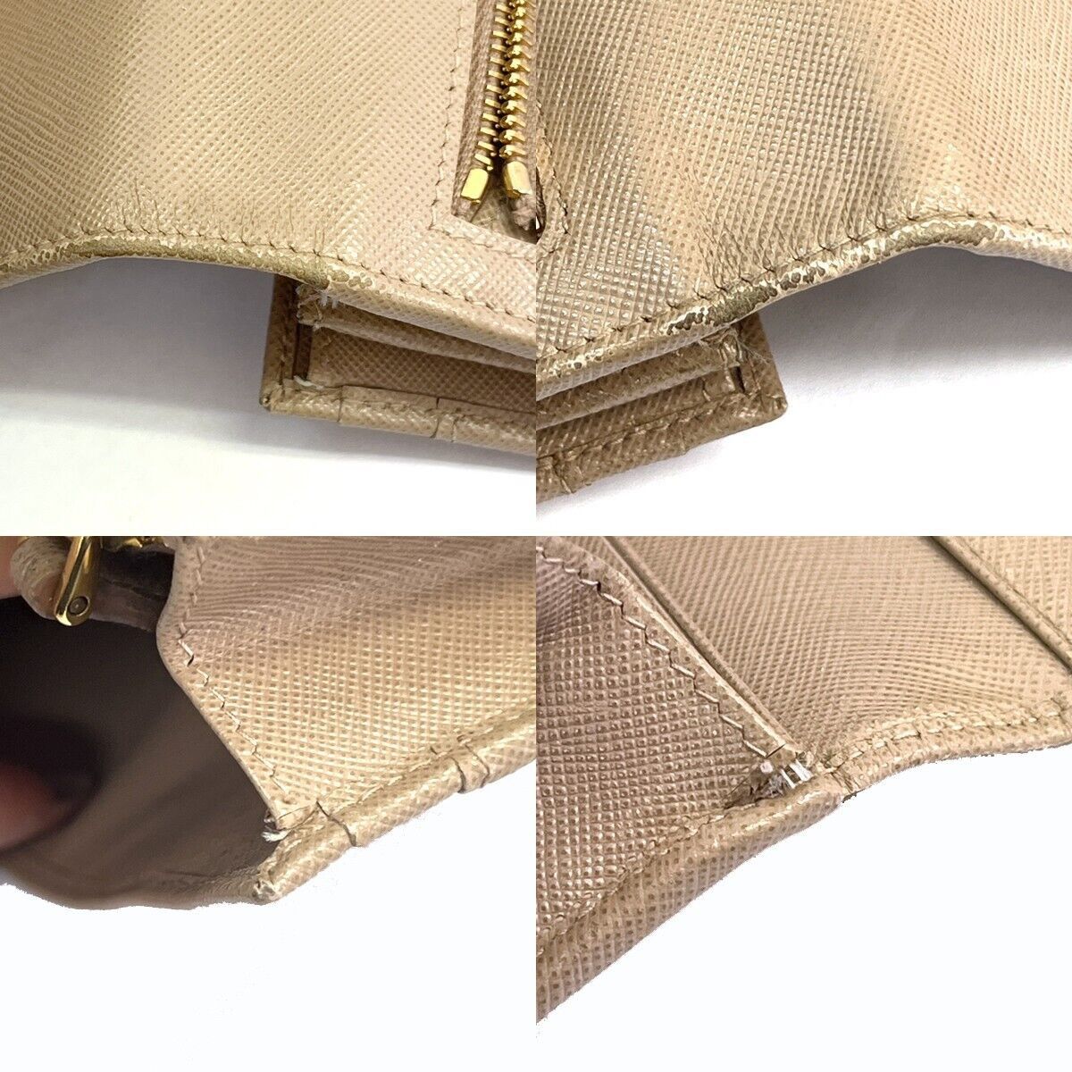 Prada Saffiano Beige Leather Wallet (Pre-Owned) Size ONE SIZE - 5 Thumbnail