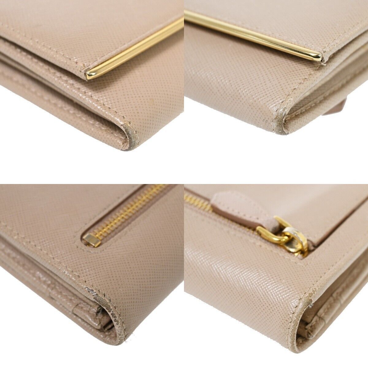 Prada Saffiano Beige Leather Wallet (Pre-Owned) Size ONE SIZE - 4 Thumbnail