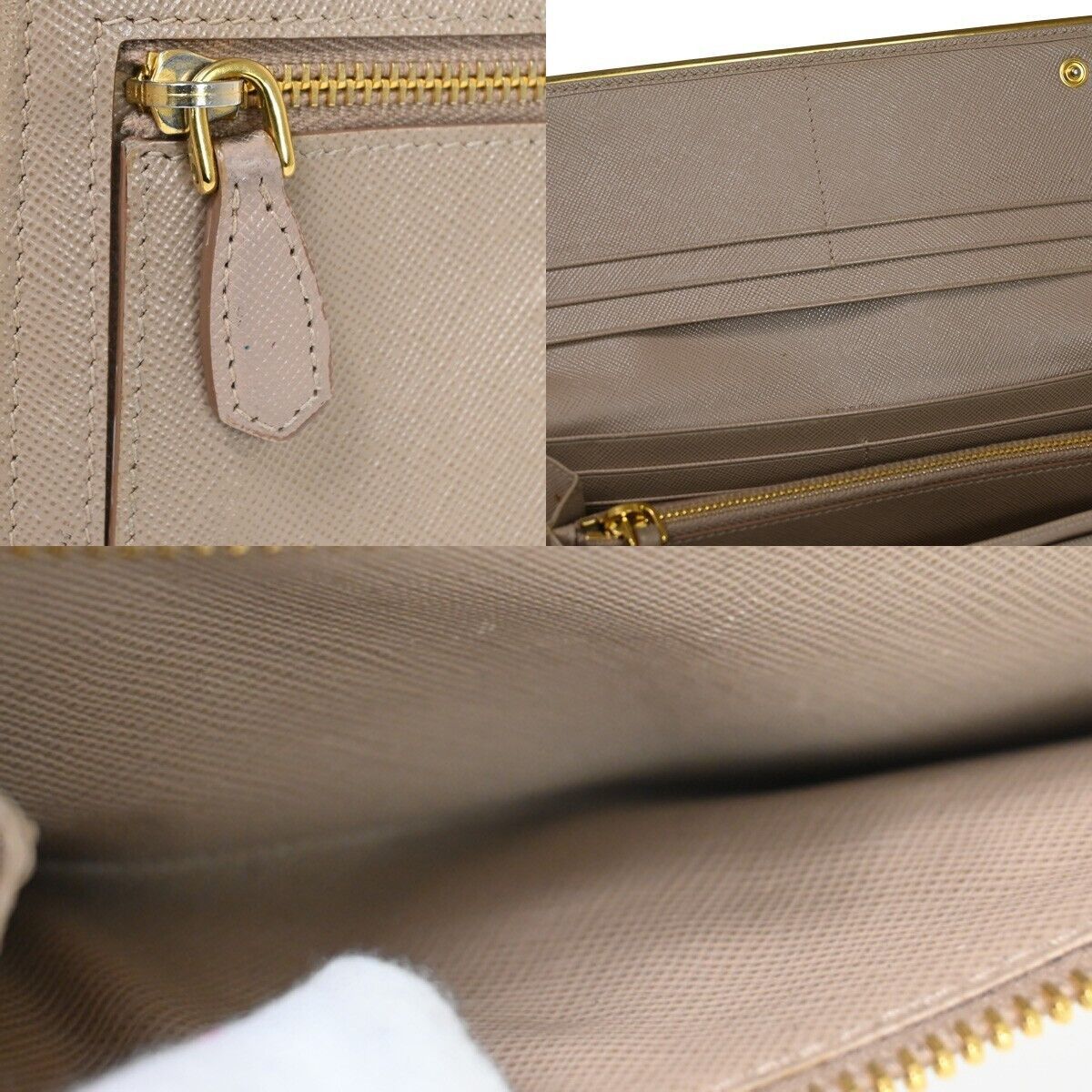 Prada Saffiano Beige Leather Wallet (Pre-Owned) Size ONE SIZE - 14 Thumbnail