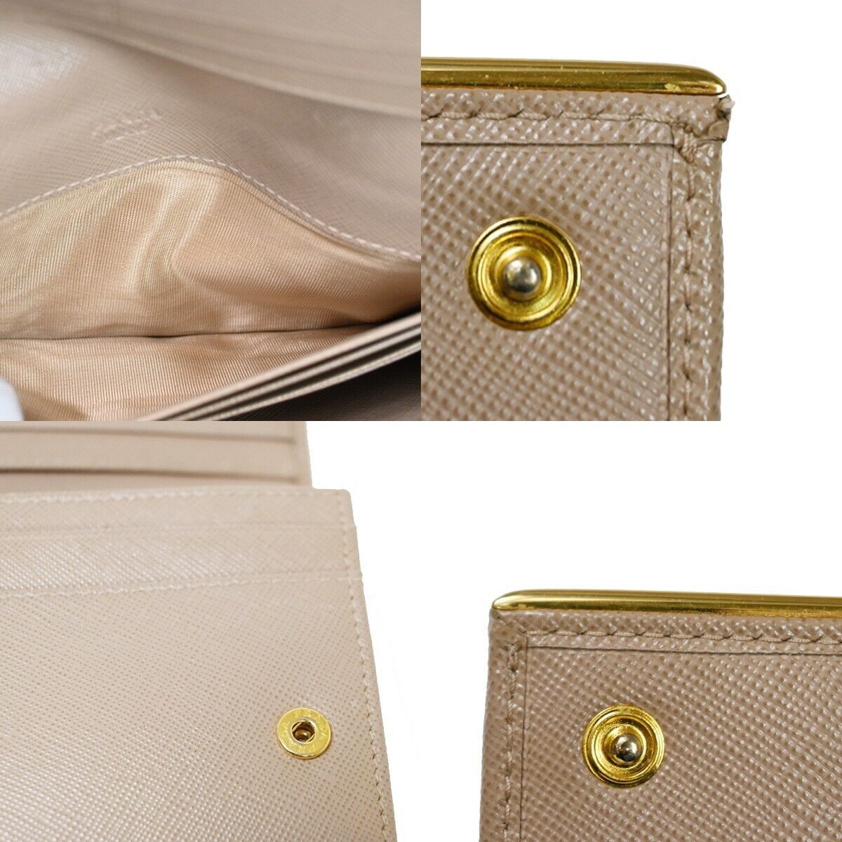 Prada Saffiano Beige Leather Wallet (Pre-Owned) Size ONE SIZE - 7 Thumbnail