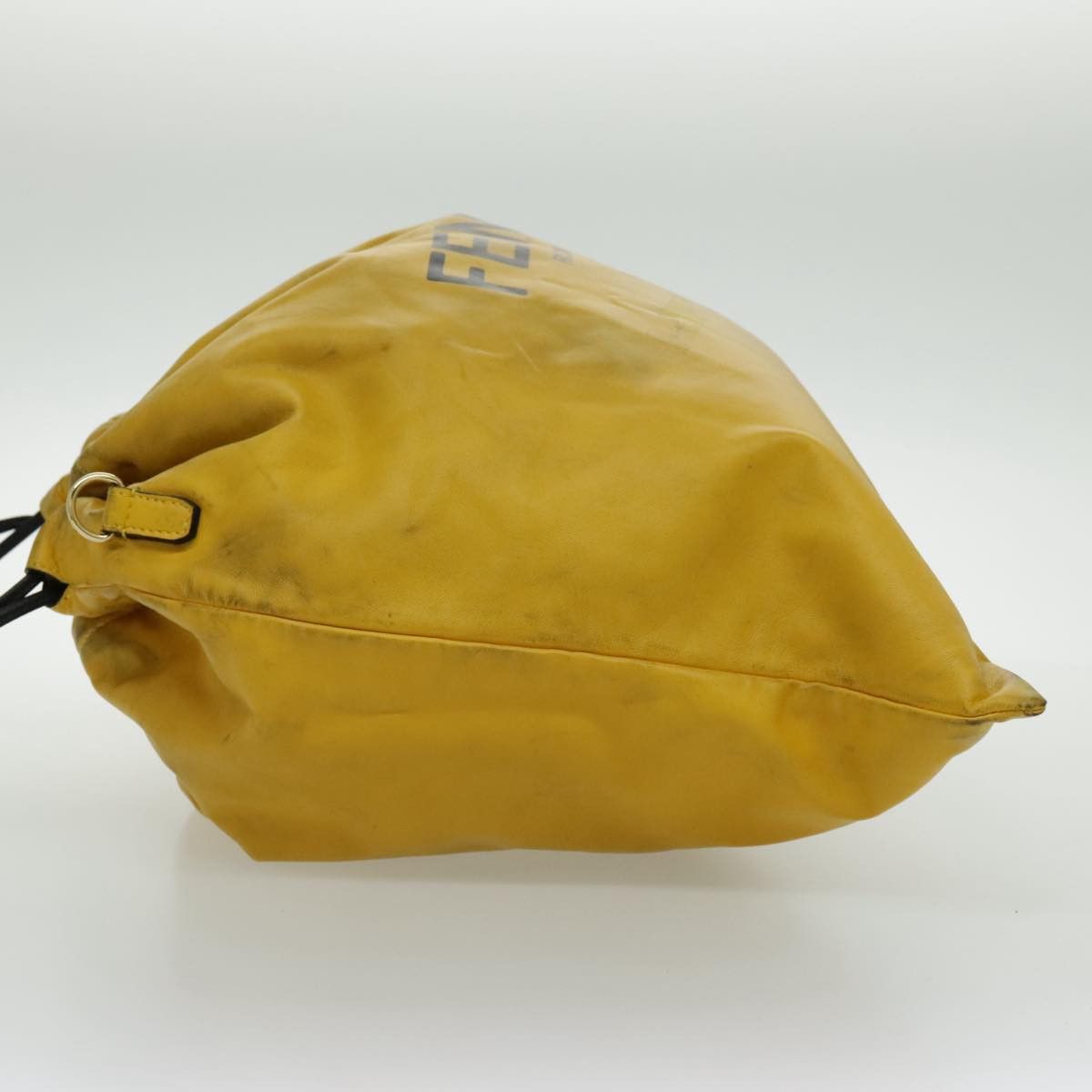 Fendi Drawstring Yellow Leather Shoulder Bag (Pre-Owned) Size ONE SIZE - 3 Thumbnail