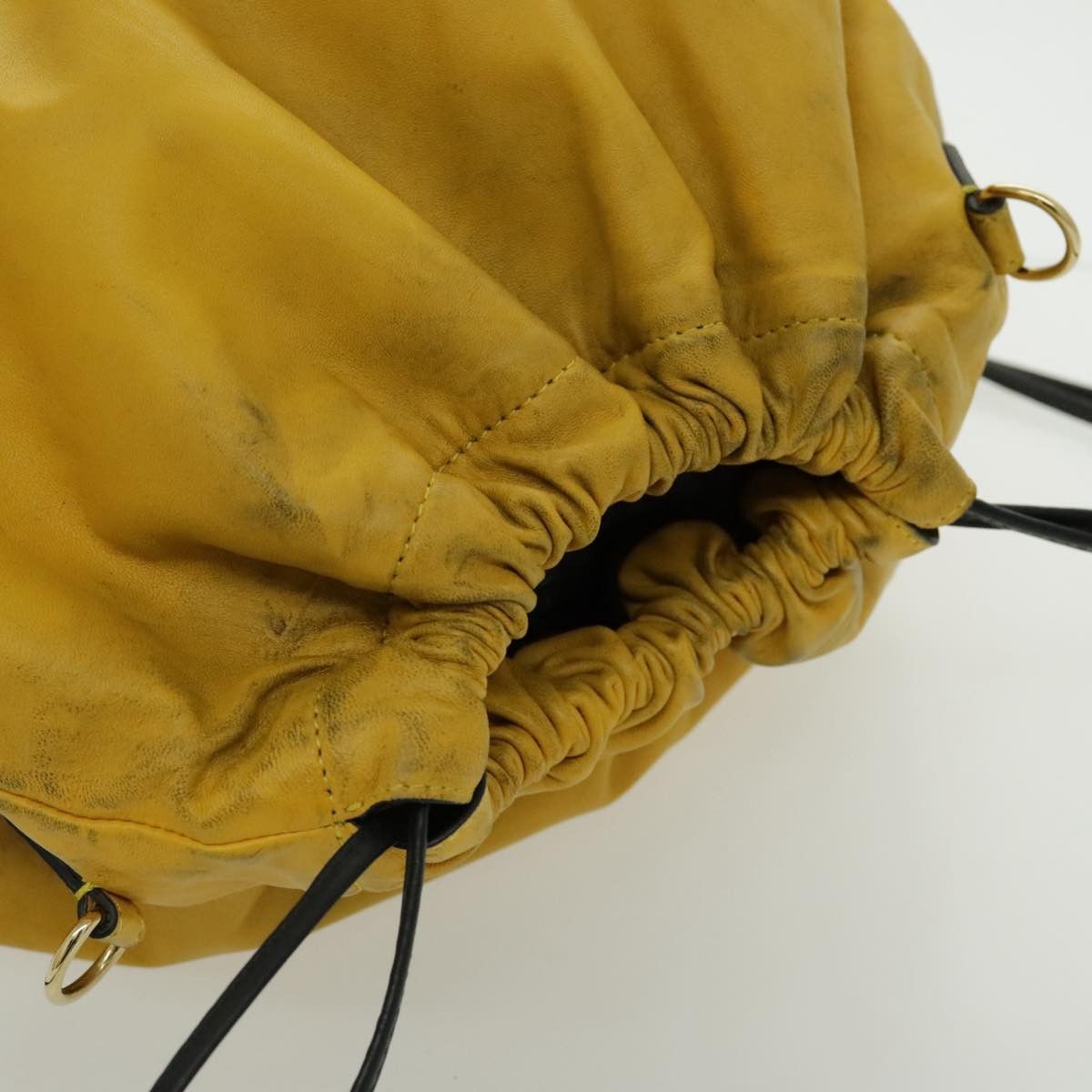 Fendi Drawstring Yellow Leather Shoulder Bag (Pre-Owned) Size ONE SIZE - 9 Thumbnail