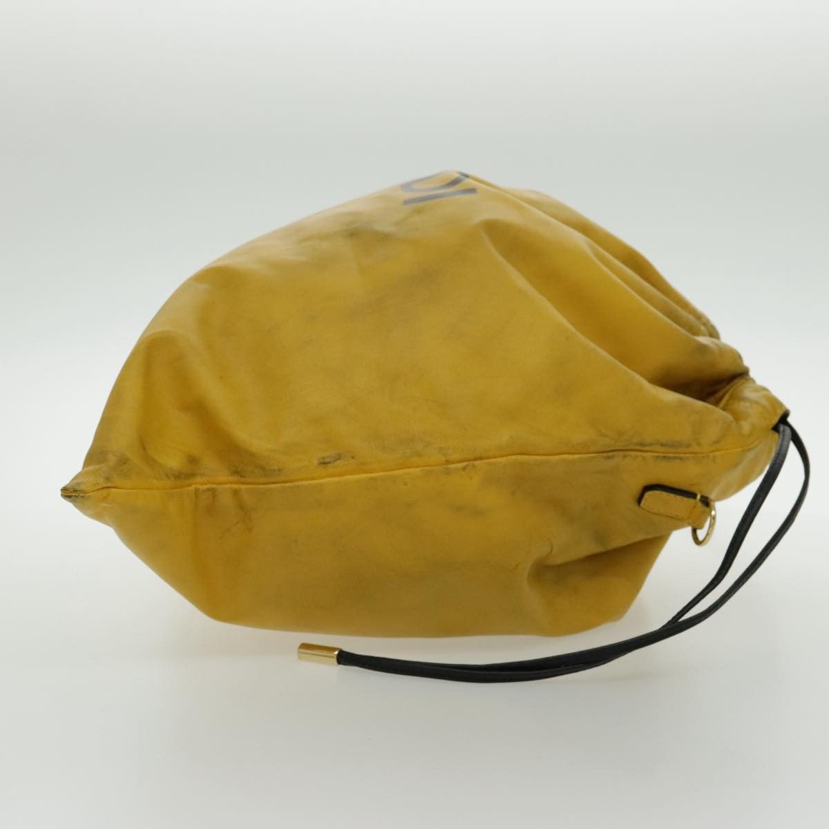 Fendi Drawstring Yellow Leather Shoulder Bag (Pre-Owned) Size ONE SIZE - 4 Thumbnail