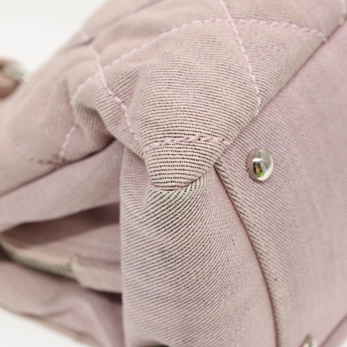 Chanel Pink Canvas Handbag (Pre-Owned) Size ONE SIZE - 11 Thumbnail