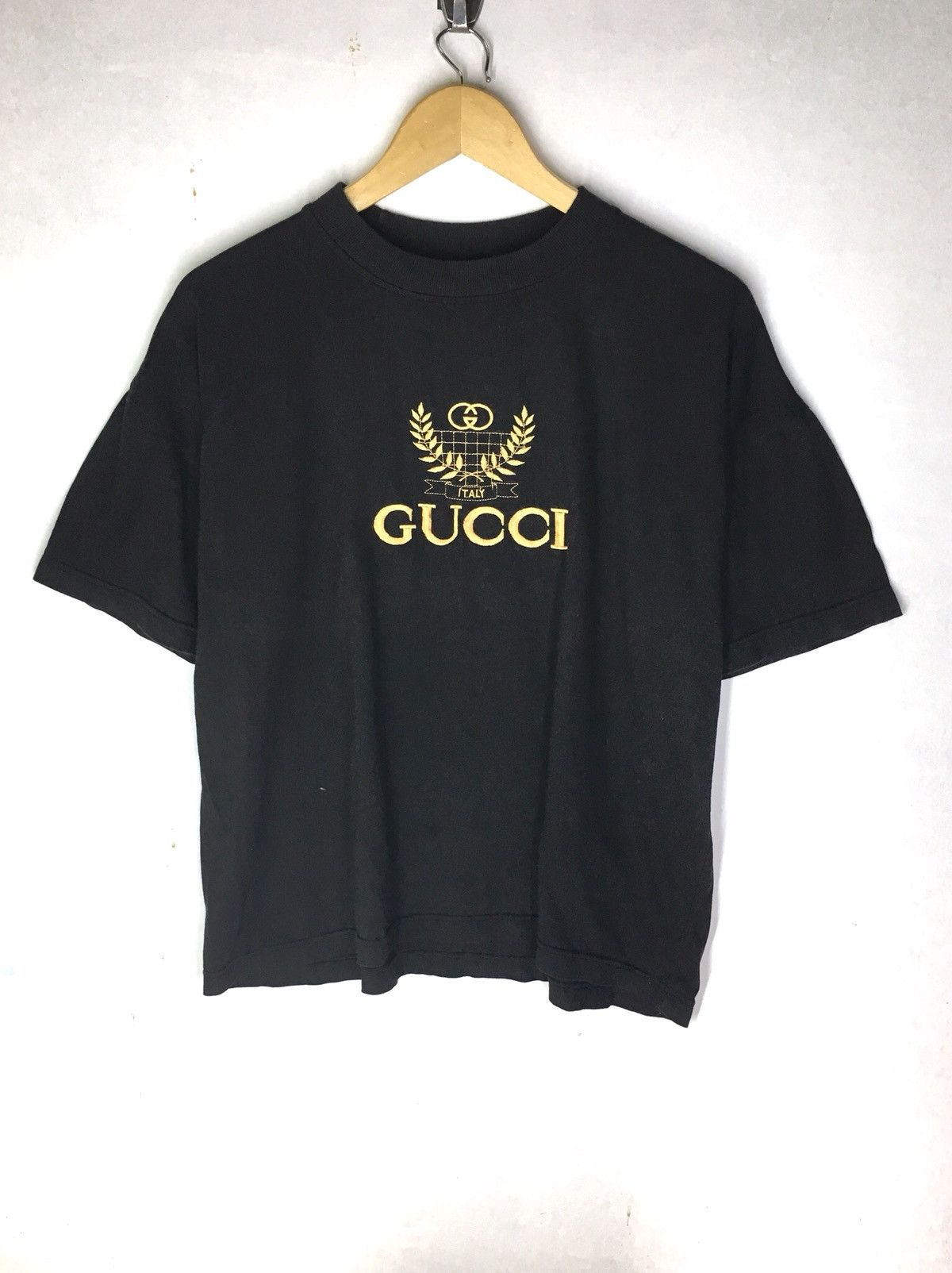 Vintage Rare Design Vintage Gucci Bootleg Big Logo Embroidered T-shirt 90s