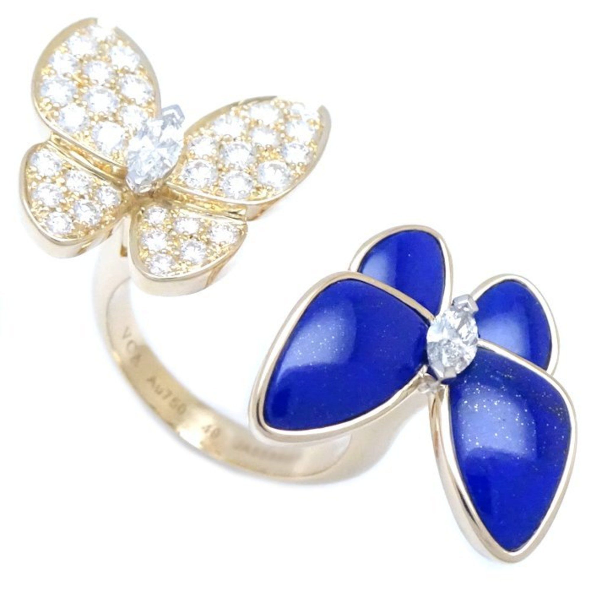 Van Cleef & Arpels Van Cleef & Arpels de Papillon Entre Les Doors Ring Diamond 0.99ct Lapis Lazuli #49 VCARP3DN00 K18YG Yellow Gold 292769 Size ONE SIZE - 10 Thumbnail