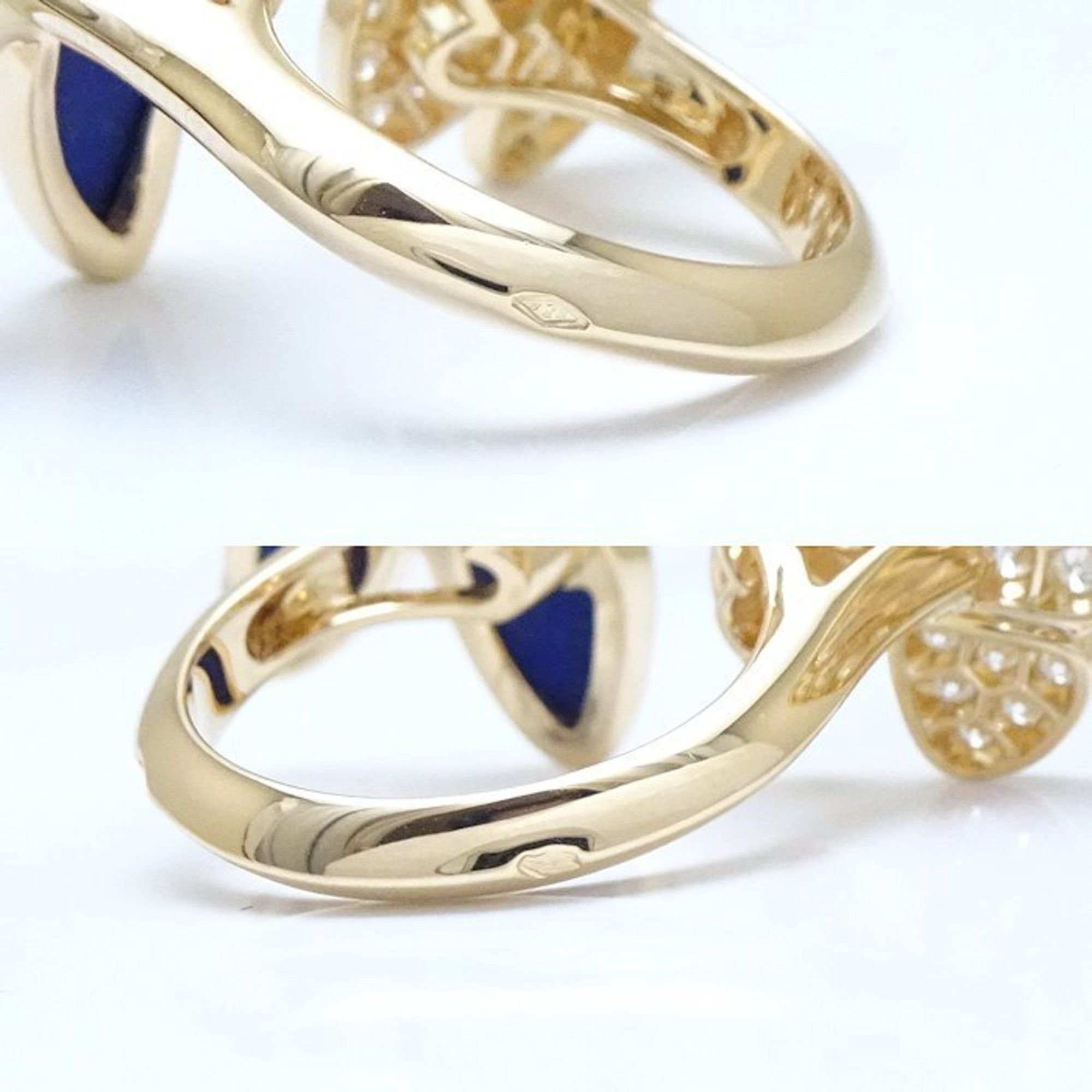 Van Cleef & Arpels Van Cleef & Arpels de Papillon Entre Les Doors Ring Diamond 0.99ct Lapis Lazuli #49 VCARP3DN00 K18YG Yellow Gold 292769 Size ONE SIZE - 8 Thumbnail