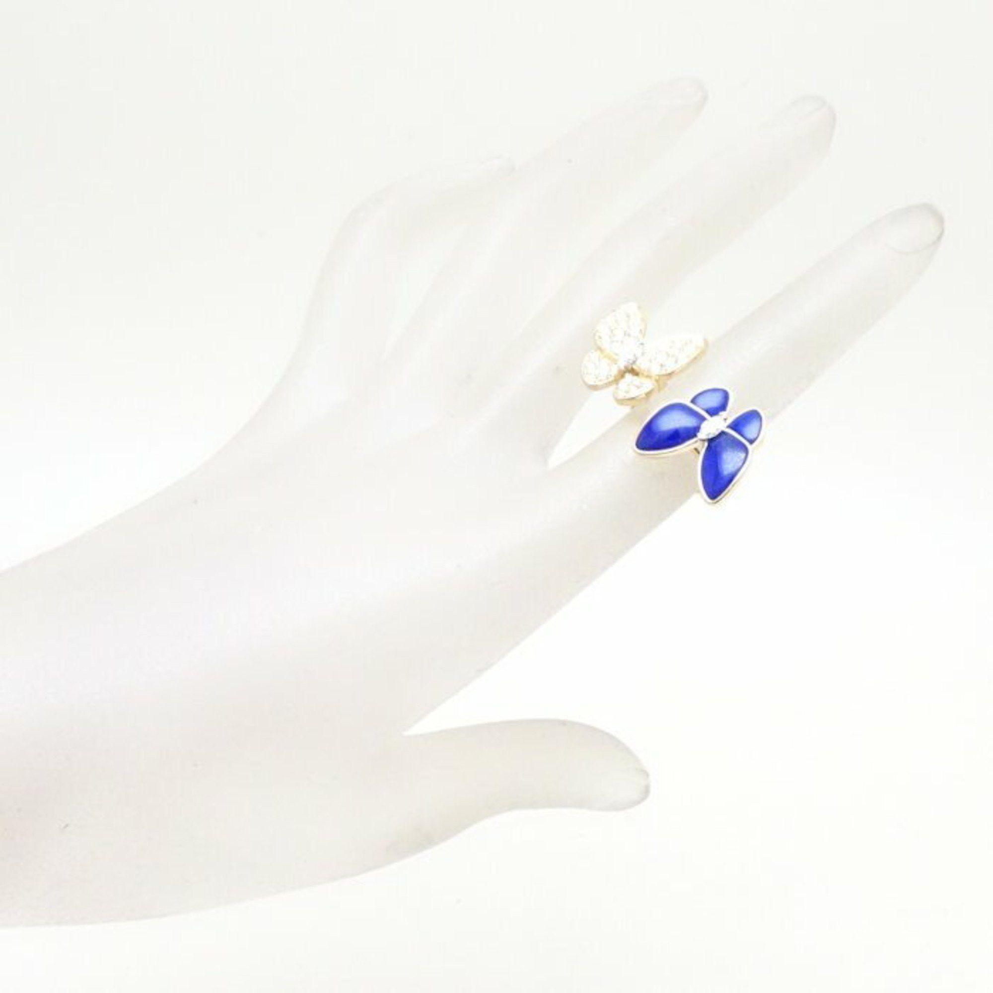 Van Cleef & Arpels Van Cleef & Arpels de Papillon Entre Les Doors Ring Diamond 0.99ct Lapis Lazuli #49 VCARP3DN00 K18YG Yellow Gold 292769 Size ONE SIZE - 2 Thumbnail