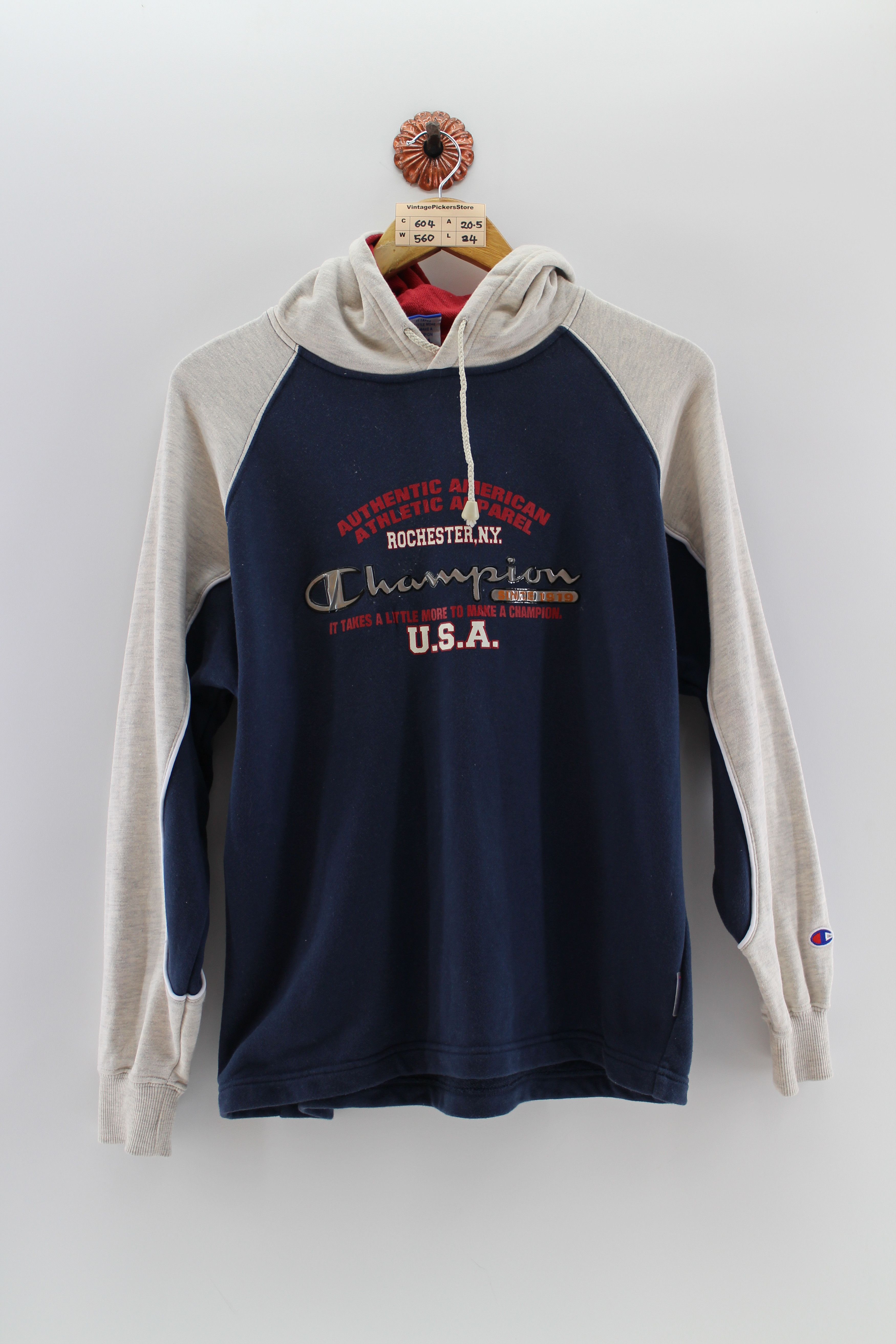 CHAMPION Pullover Hoodie Unisex Medium Ladies Vintage 90's