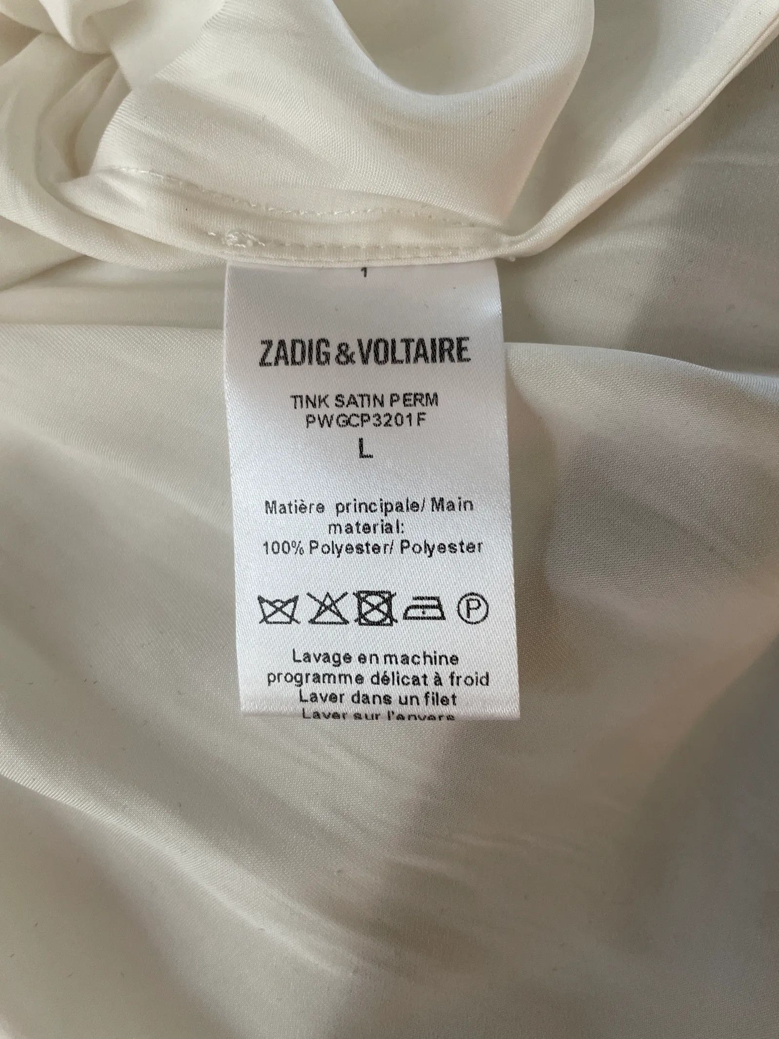 Zadig & Voltaire Zadig & Voltaire Tink satin perm pwgcp 3201F Blouse Size L / US 10 / IT 46 - 4 Thumbnail