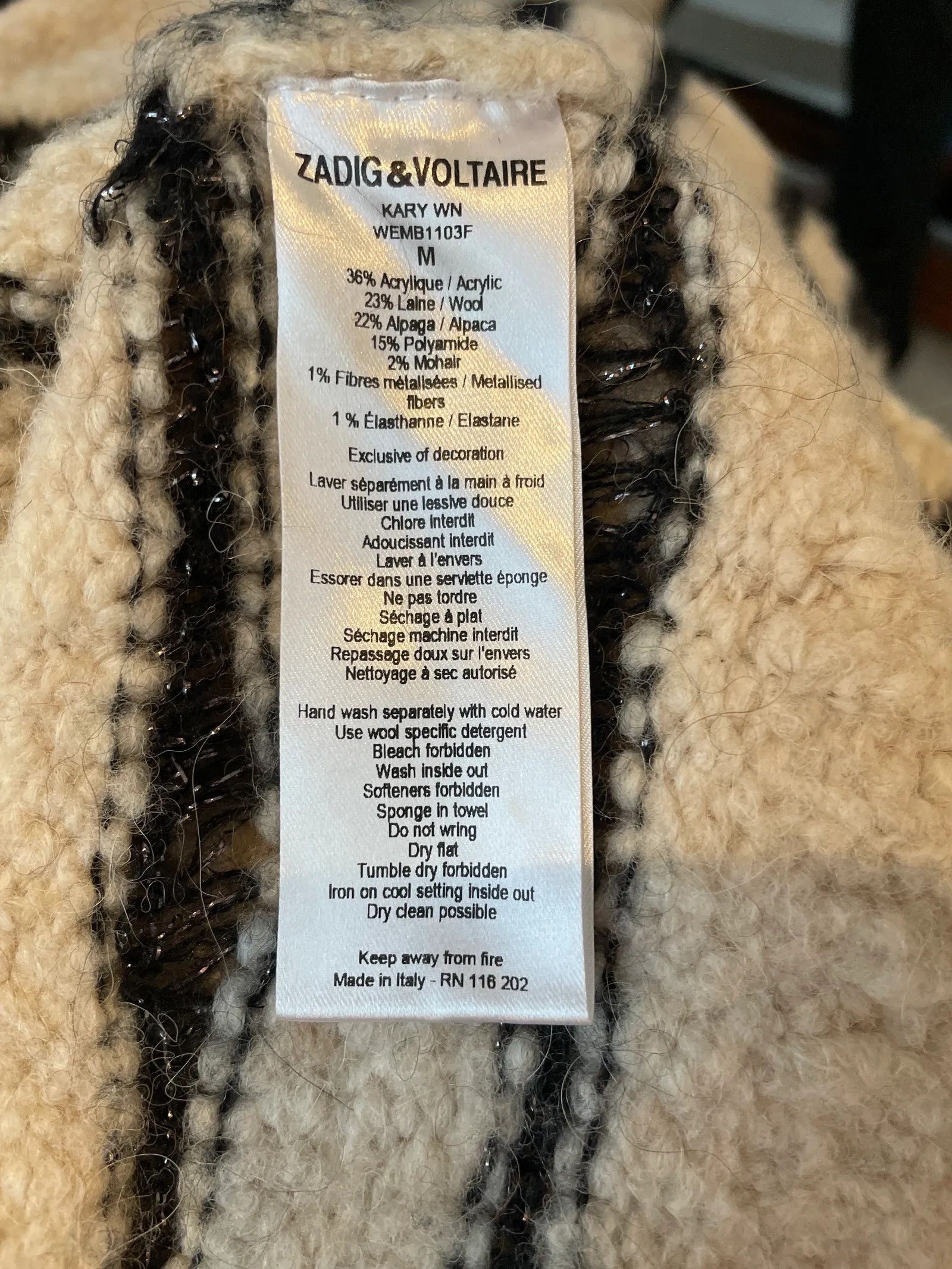 Zadig & Voltaire Zadig & Voltaire Kary wn Sweater Size M / US 6-8 / IT 42-44 - 4 Thumbnail