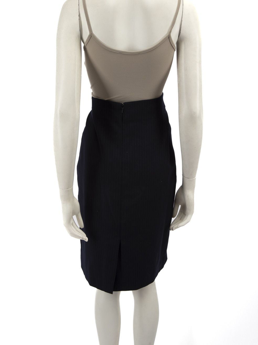 Theory Navy Pinstripe Knee Length Pencil Skirt Size 32" / US 10 / IT 46 - 3 Thumbnail