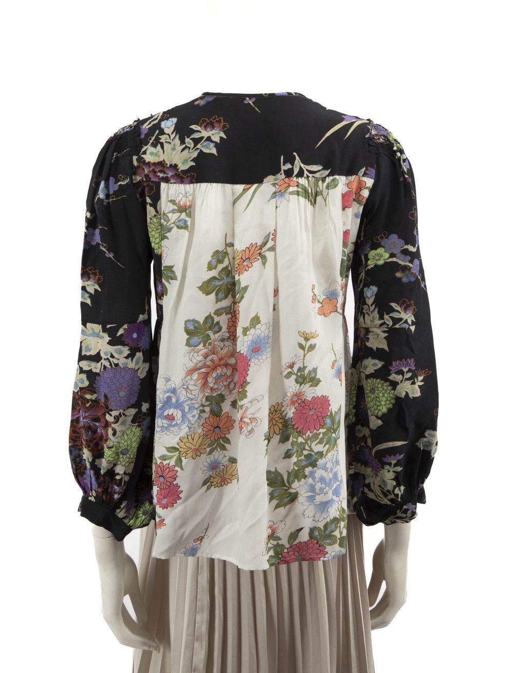 Isabel Marant Silk Floral Print Pleated Blouse Size XS / US 0-2 / IT 36-38 - 3 Thumbnail
